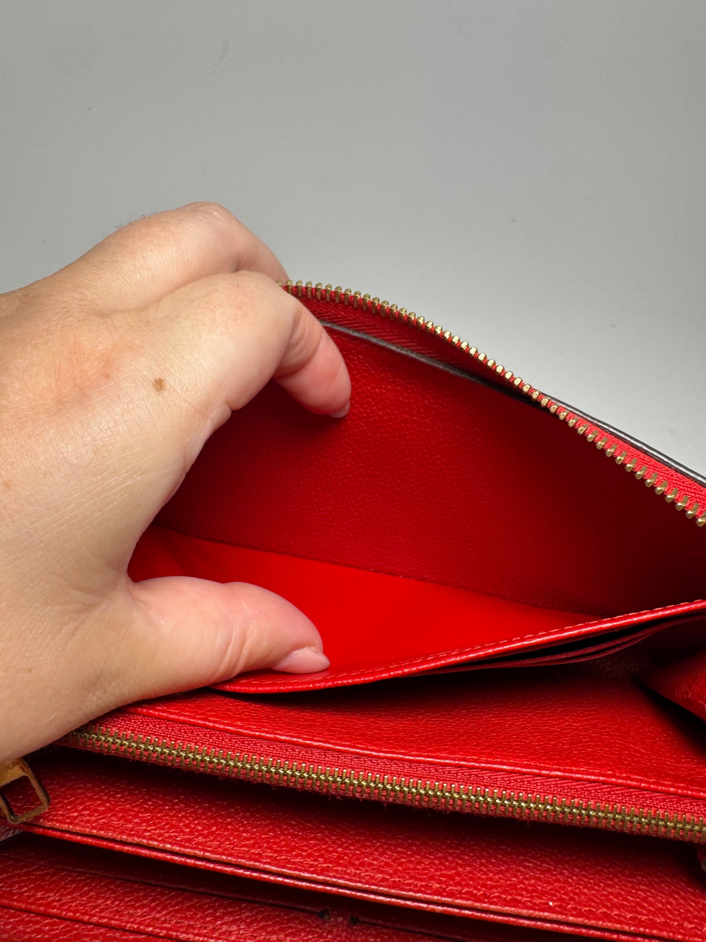 Louis Vuitton Empriente Zippy Wallet Cherry Red Leather