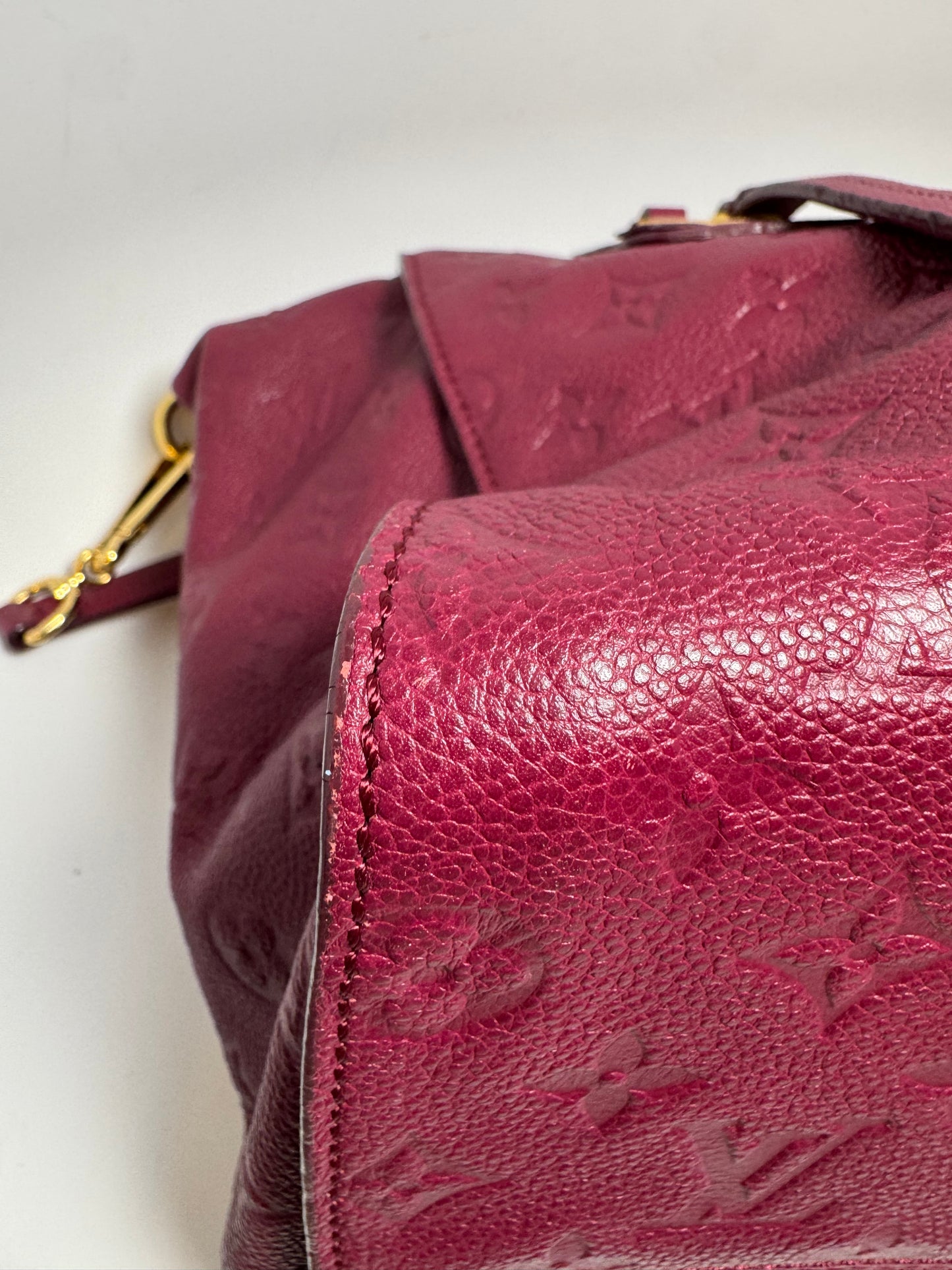 Louis Vuitton Lumineuse PM Purple Burgundy Empriente Leather Satchel/Shoulder Bag
