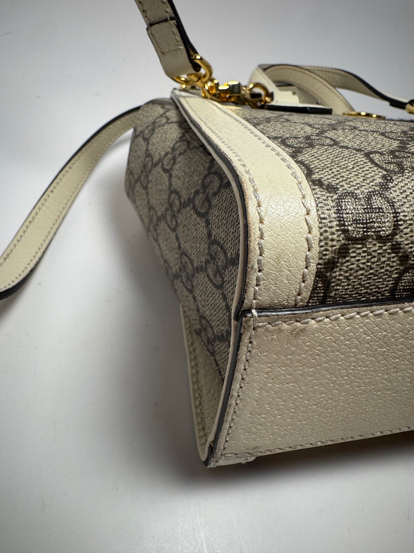 Gucci Ophidia Small GG Tote Leather & Canvas Crossbody Strap