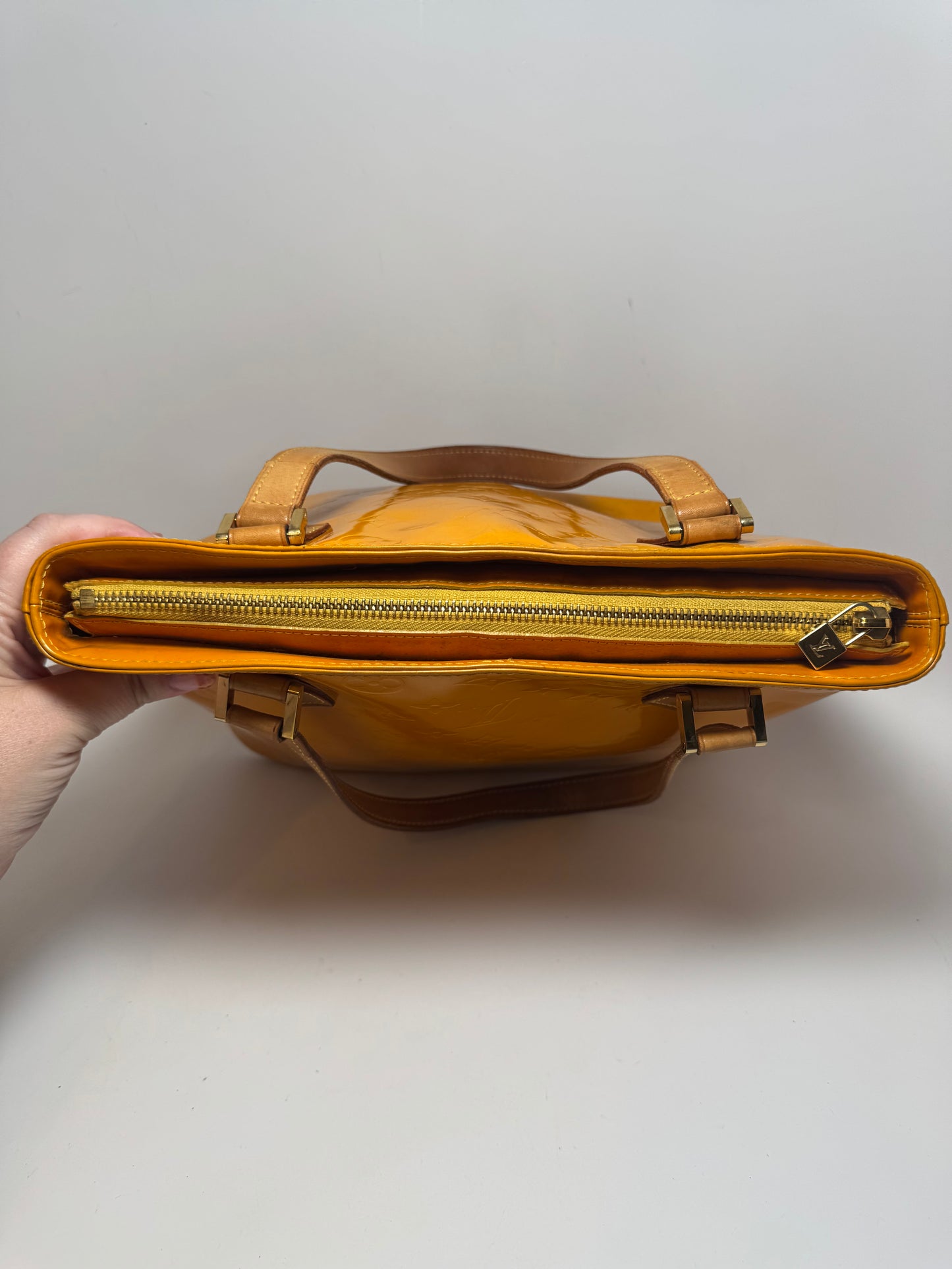 Louis Vuitton Sunset Orange Vernis Monogram Houston Tote