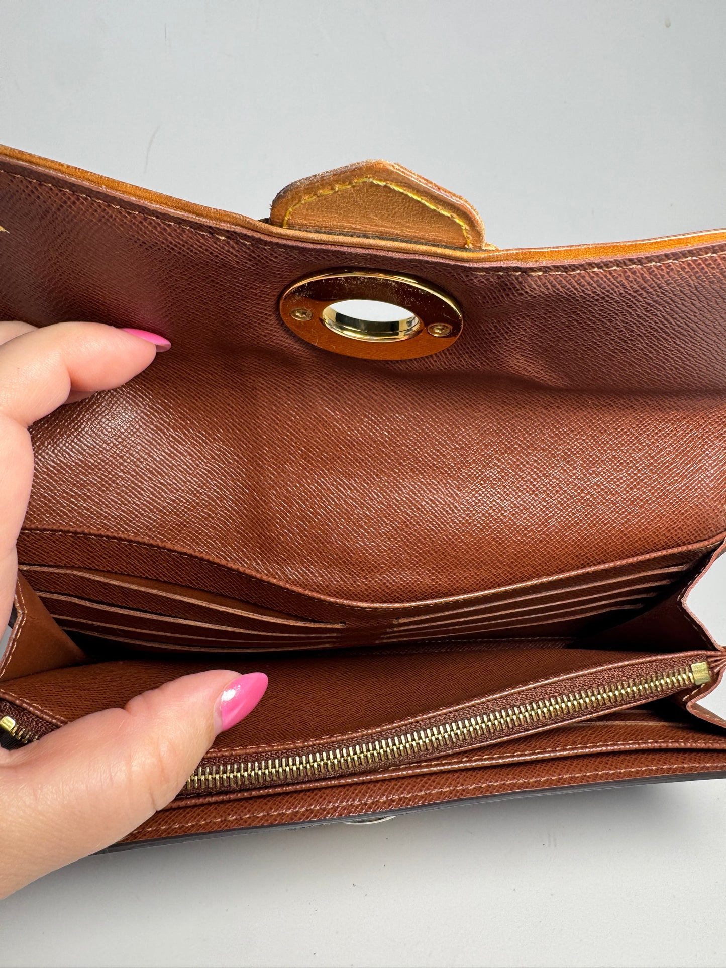 Louis Vuitton Portefeuille Boetie Wallet Turn Lock Closure Monogram & Vachetta Leather Made in Spain in 2010