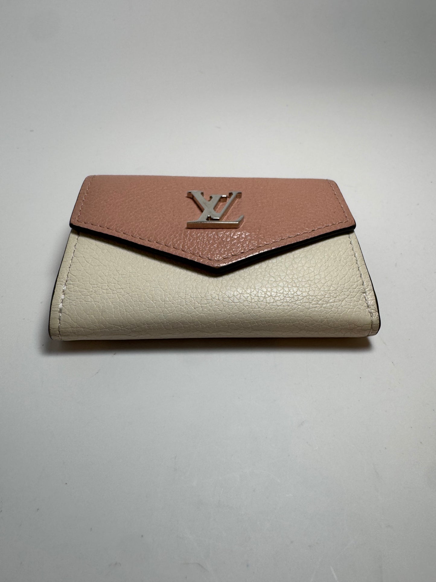 Louis Vuitton Calfskin Lockmini Wallet Rose Ballerine Maito White Black