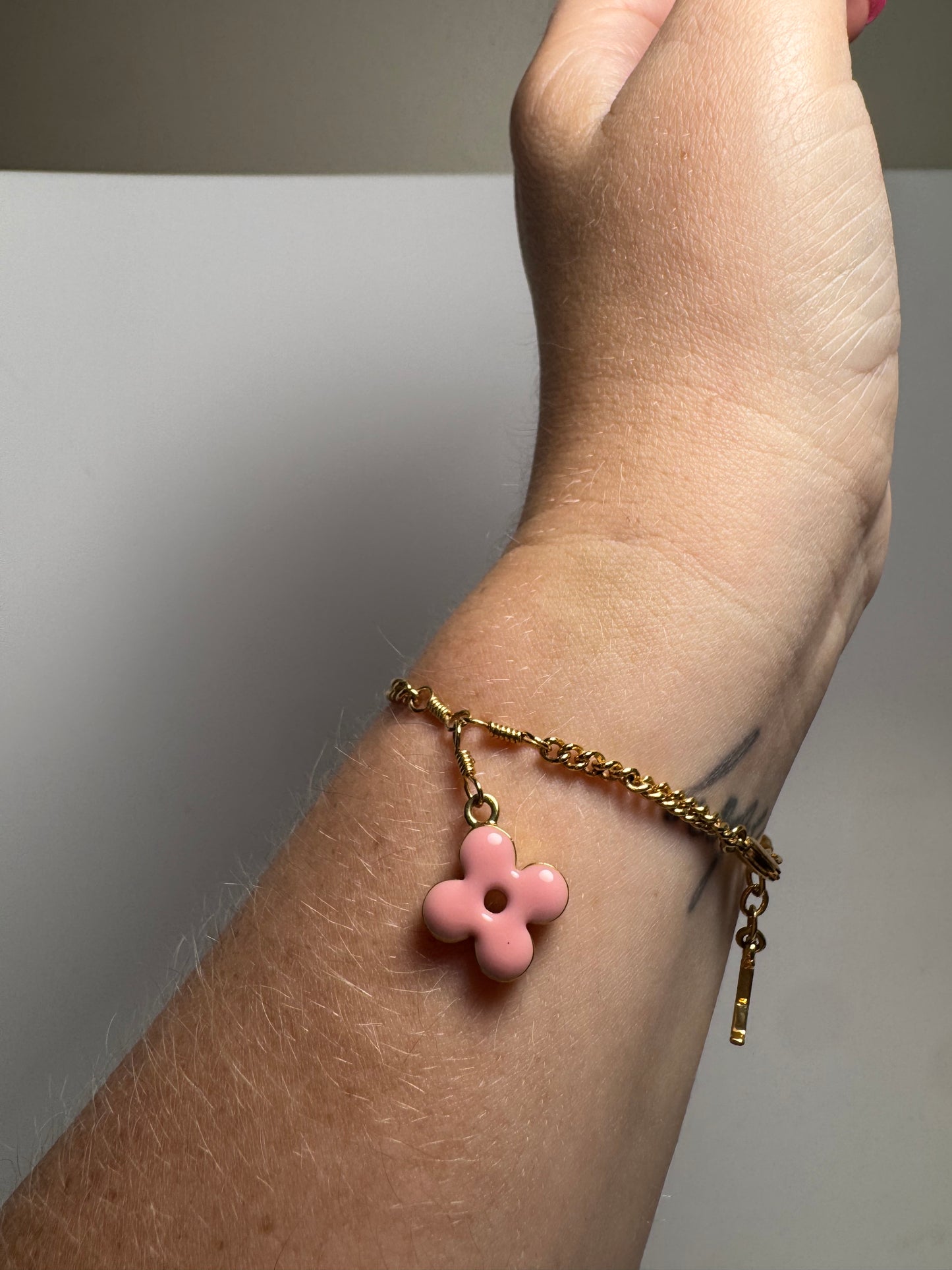 Louis Vuitton Sweet Monogram Charm Bracelet Gold Tone