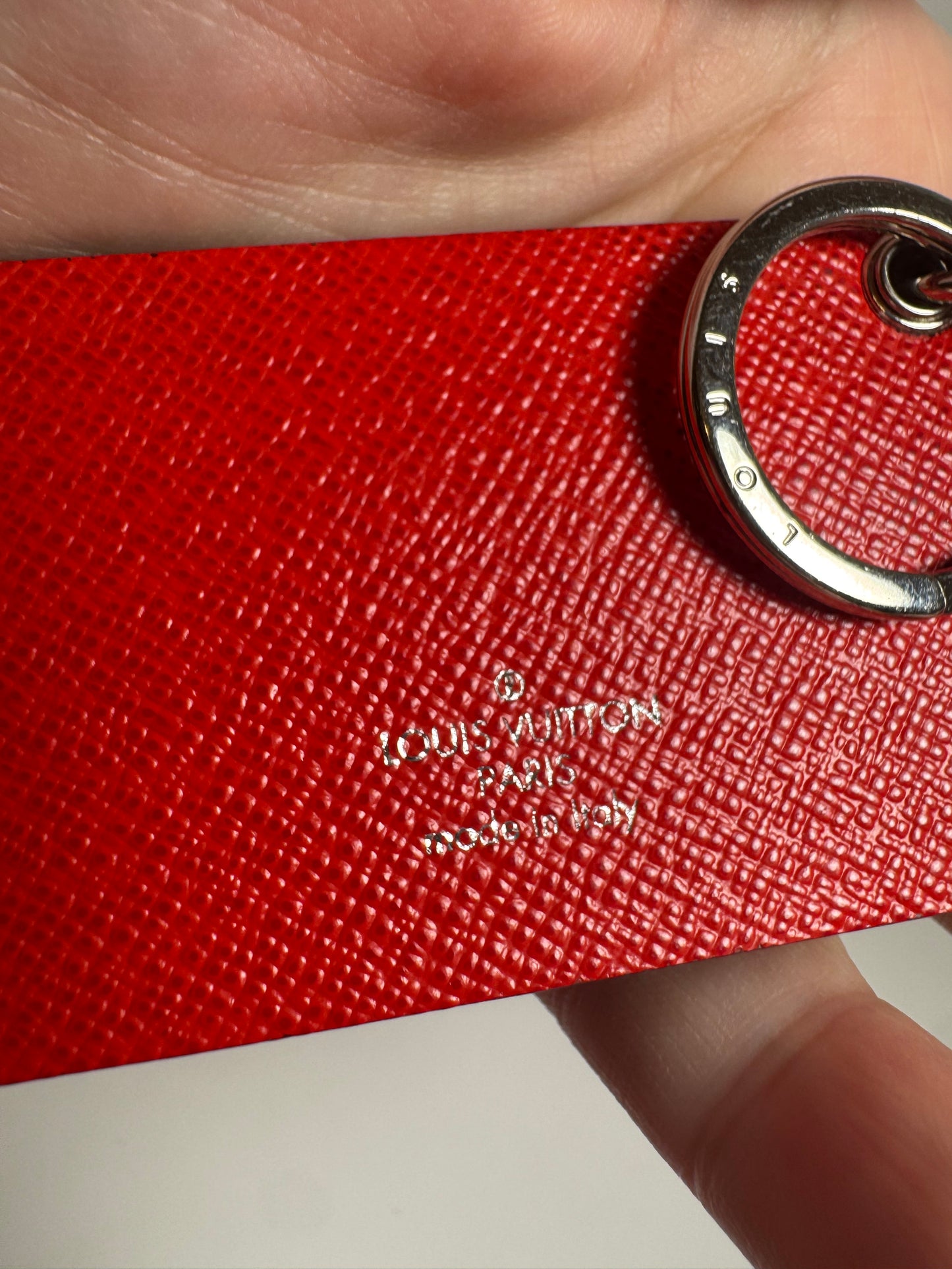 Louis Vuitton Petite Malle Trunk Key Chain/Bag Charm – Red Epi Leather & Black, Silver Hardware