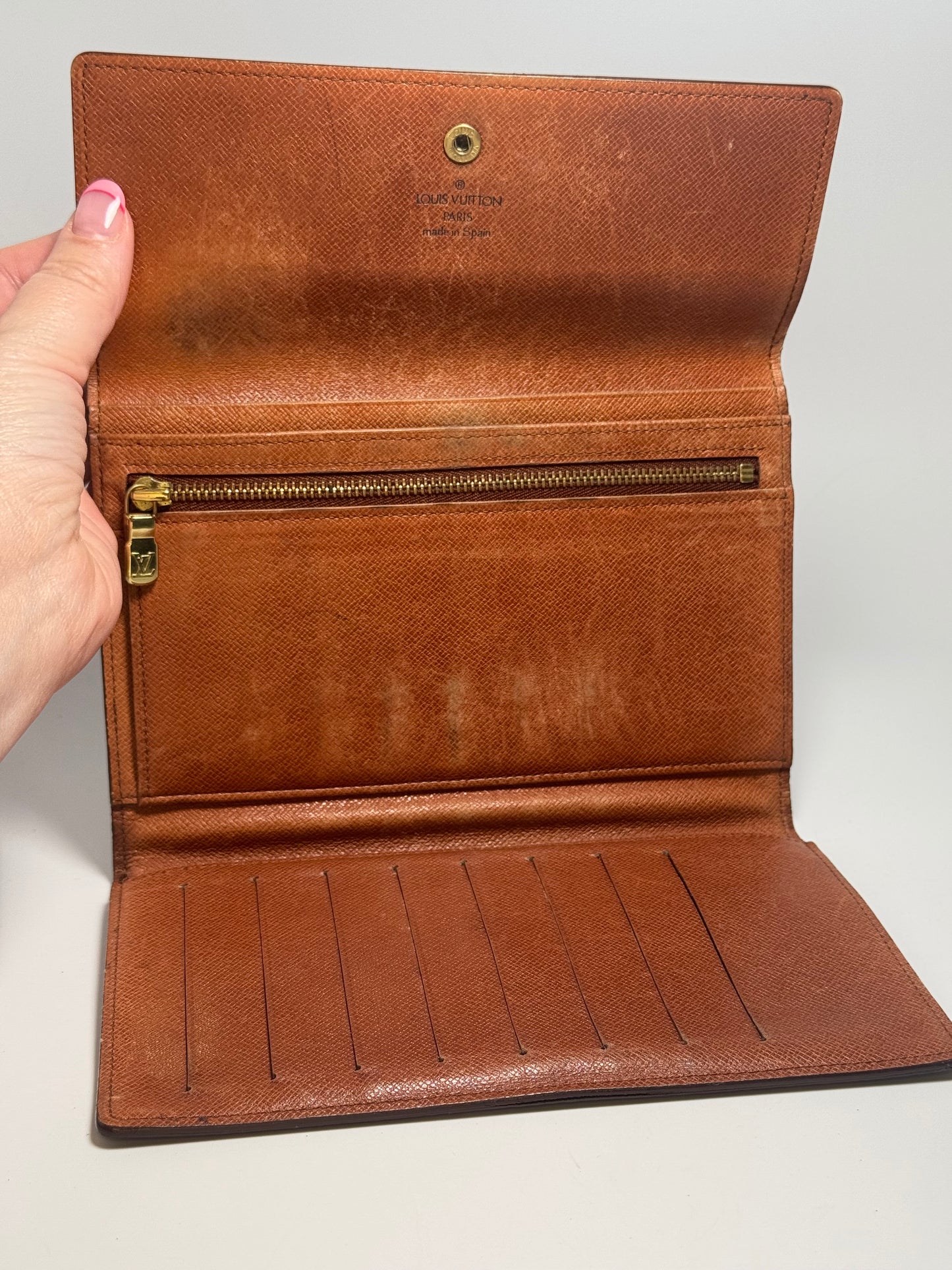 Louis Vuitton Monogram Trifold Pochette Passport Holder / Wallet on Chain- December 1994