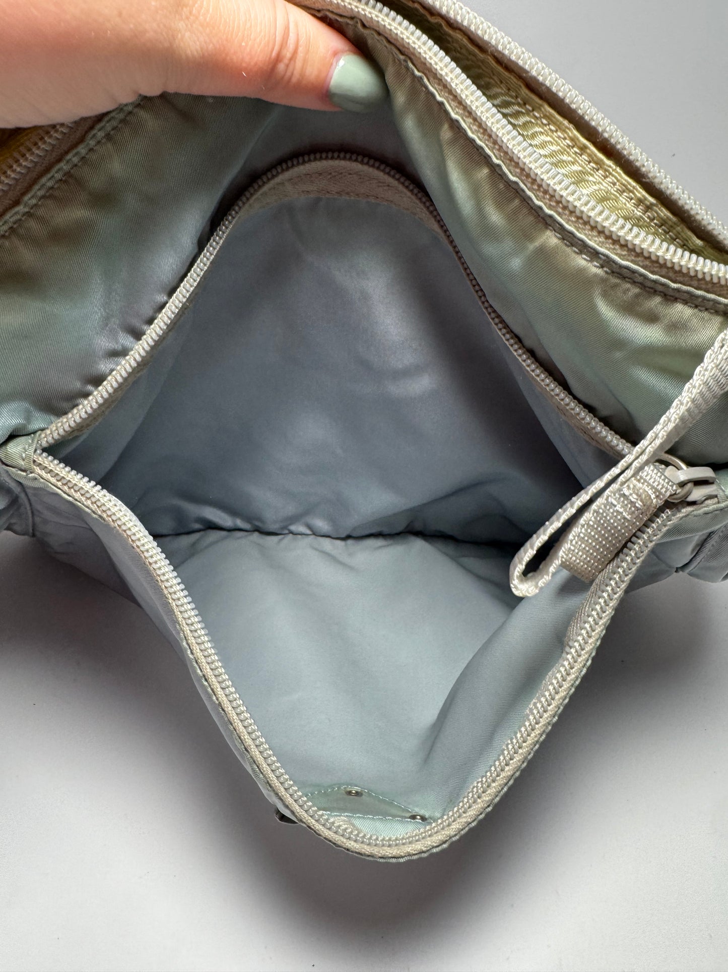 Prada Sport Ice Baby Blue Argento Nylon Shoulder Bag / Crossbody