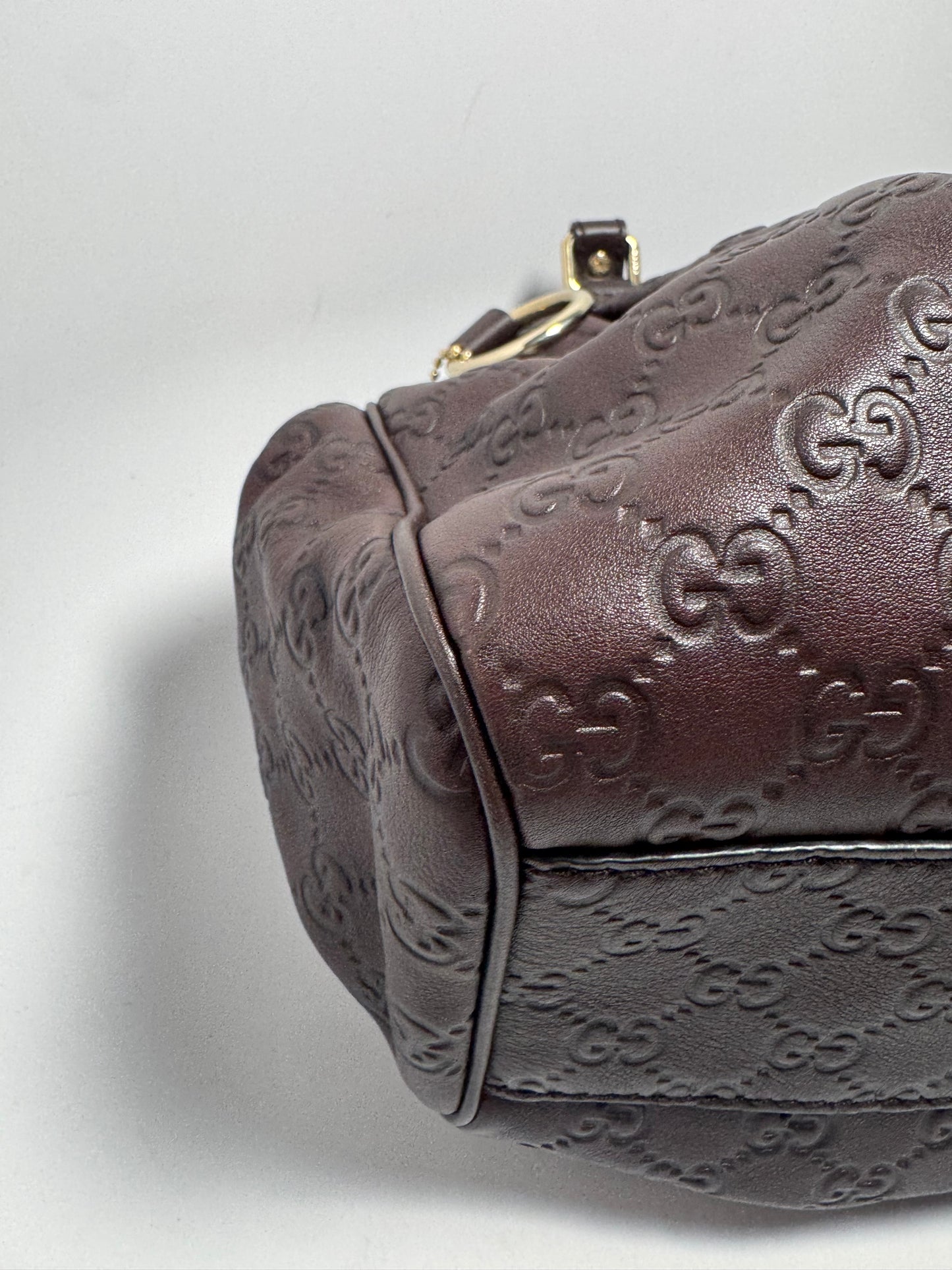 Gucci Sukey Tote Guccissima Leather Hand Bag Walnut Brown