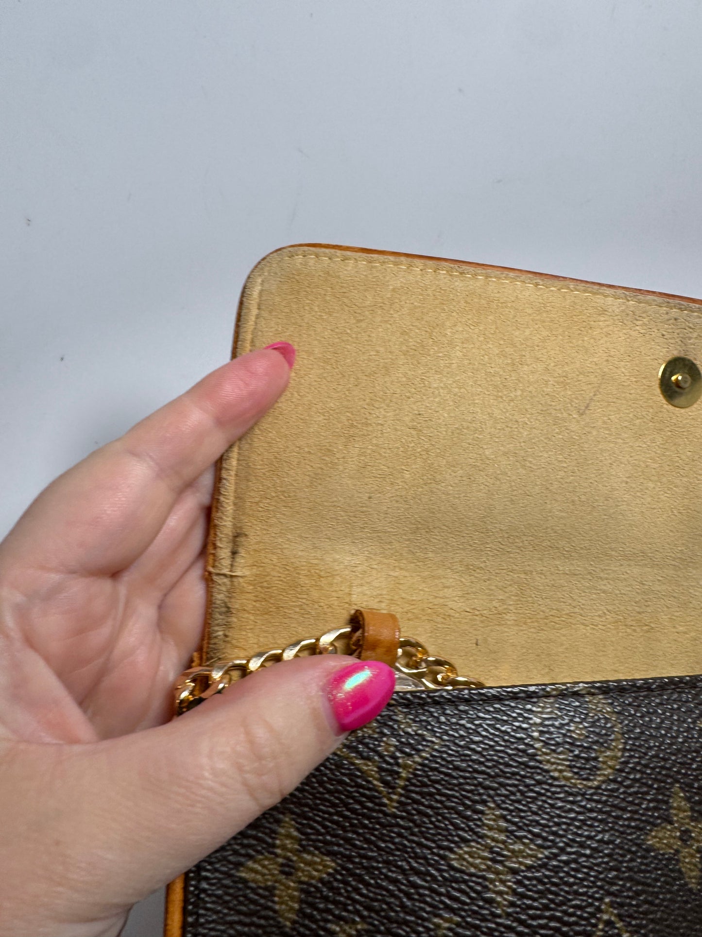 Louis Vuitton Monogram Twin GM Pochette Clutch on Chain (FAIR)