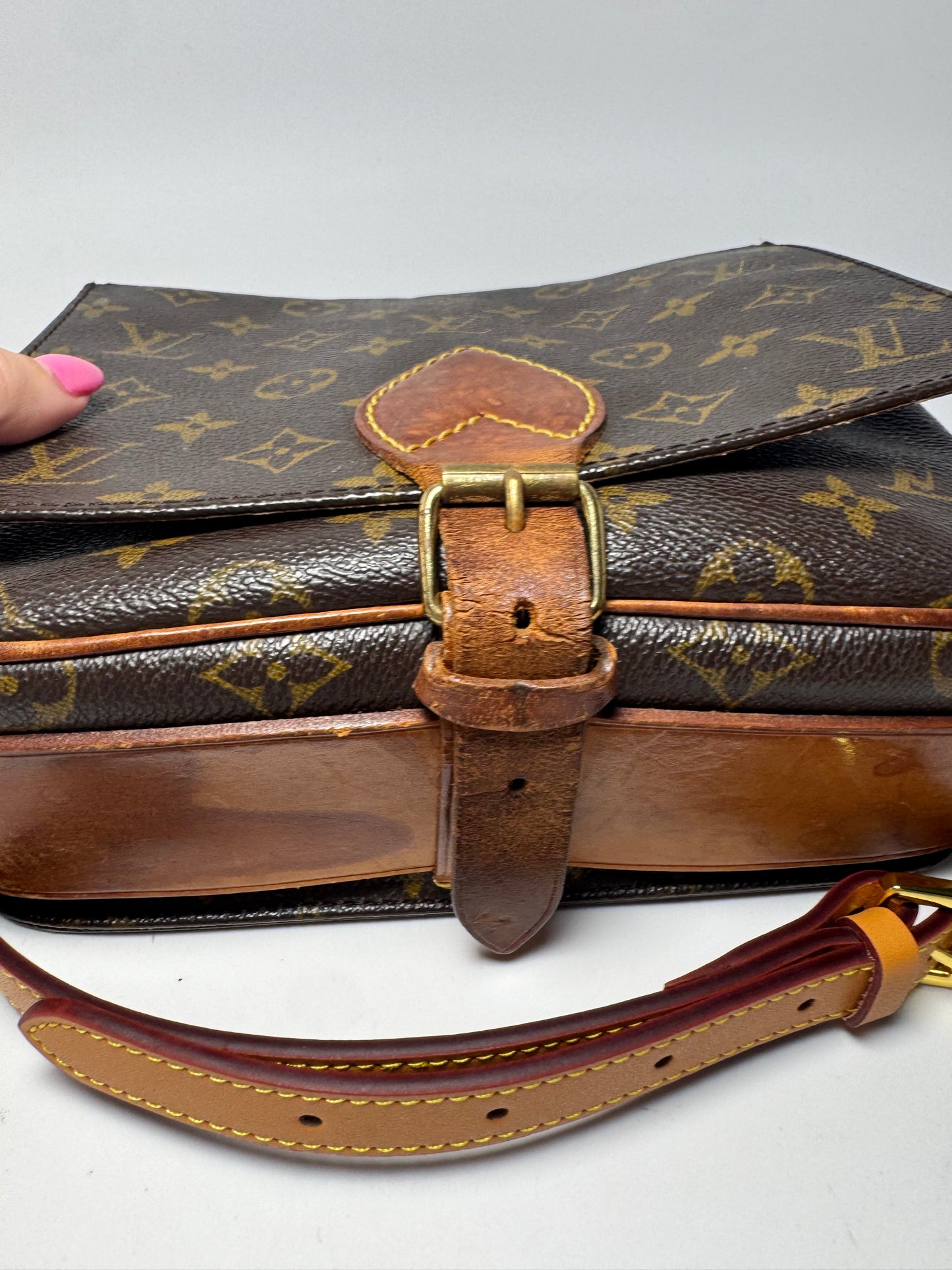 Louis Vuitton Cartouchière MM Monogram Crossbody- FAIR condition France September 1995