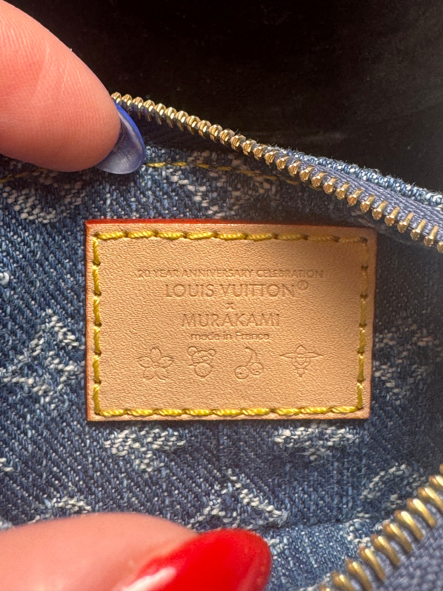 Louis Vuitton x TM Denim Cherry Key Pouch NEW w/COA