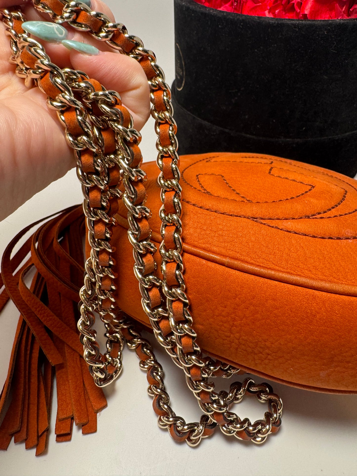 Gucci Vitello Mini Nubuck SoHo Burnt Orange Crossbody/Shoulder Bag