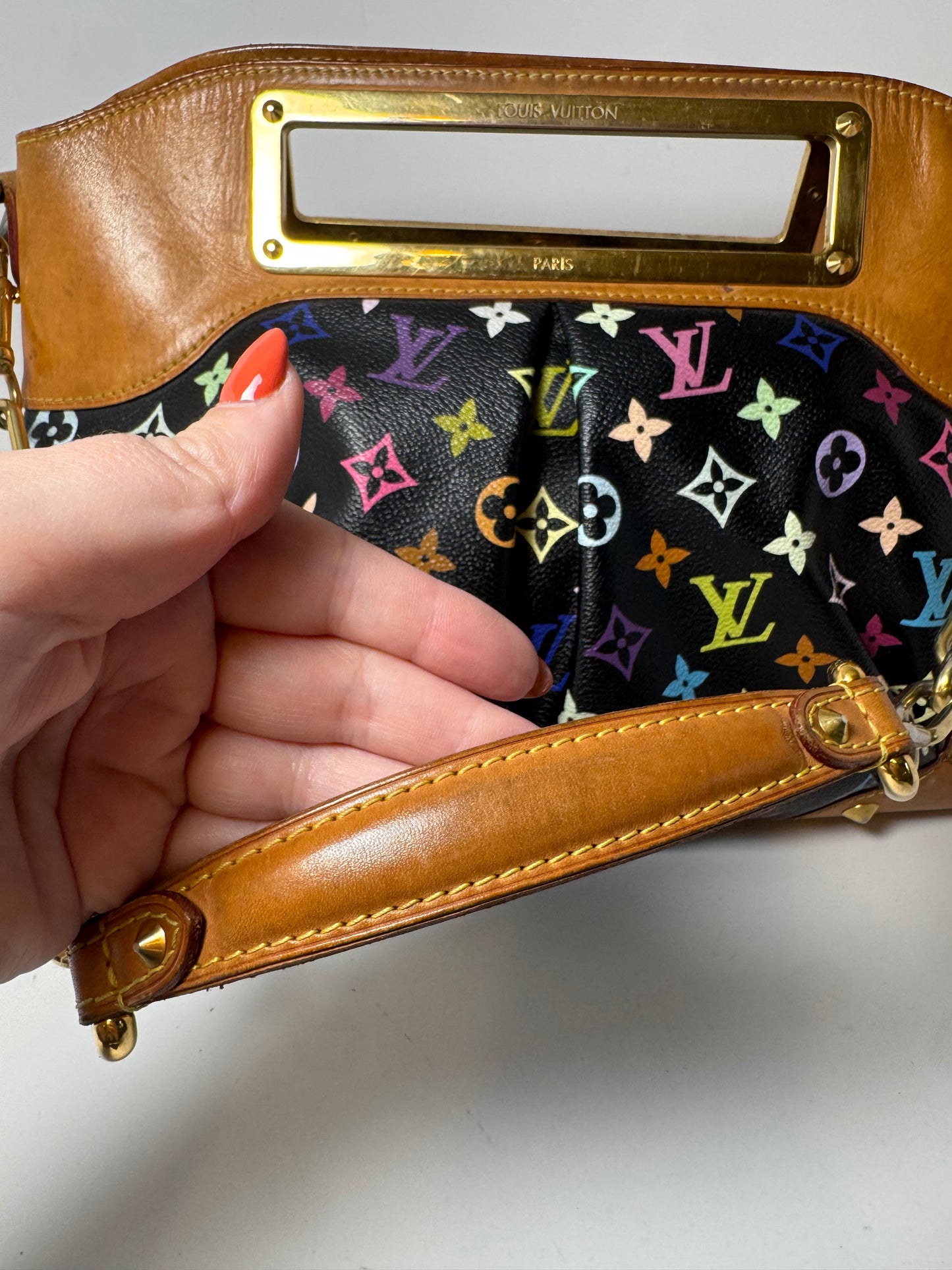 Louis Vuitton Black Multicolor Judy GM Shoulder Bag