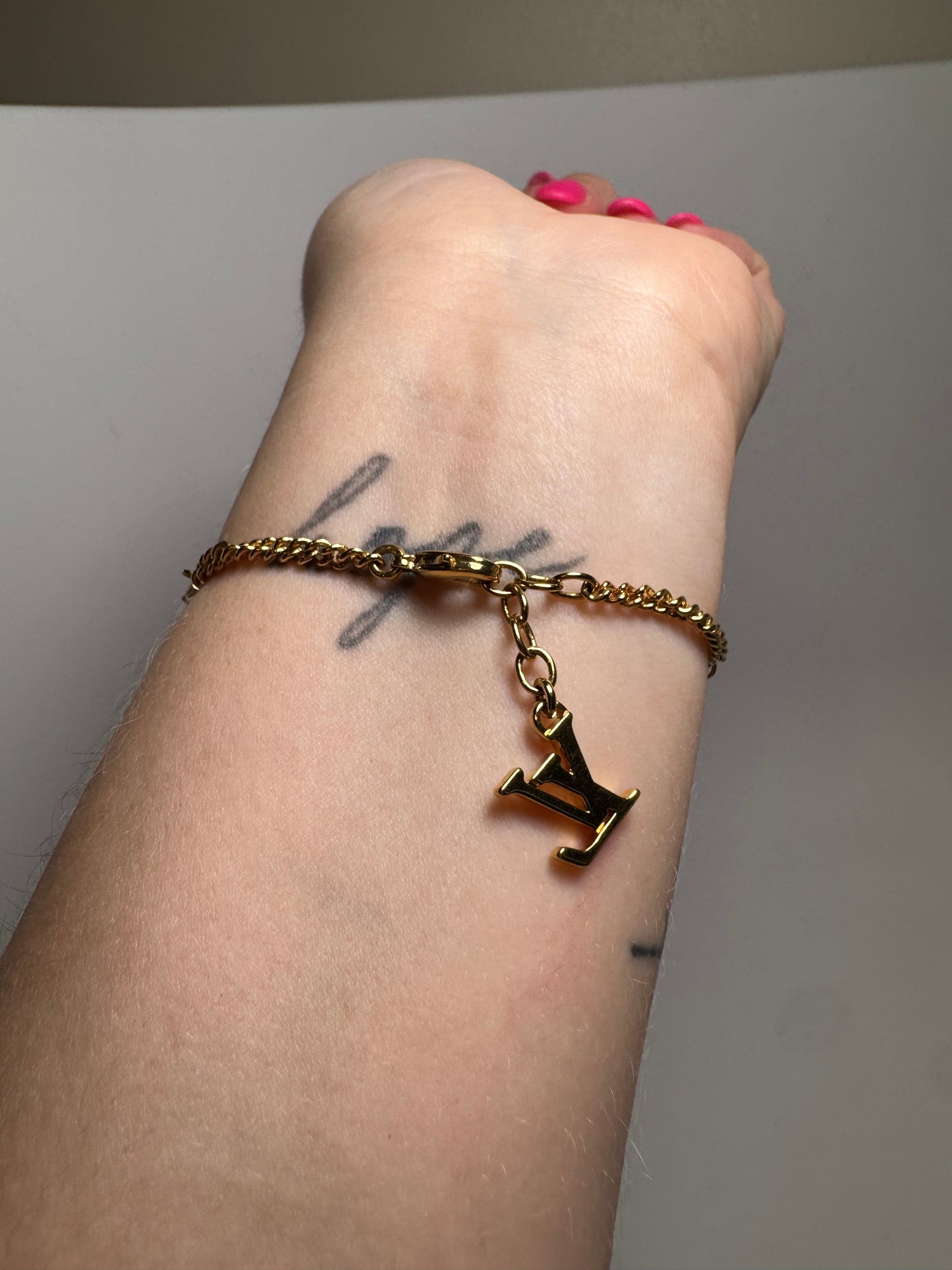Louis Vuitton Sweet Monogram Charm Bracelet Gold Tone