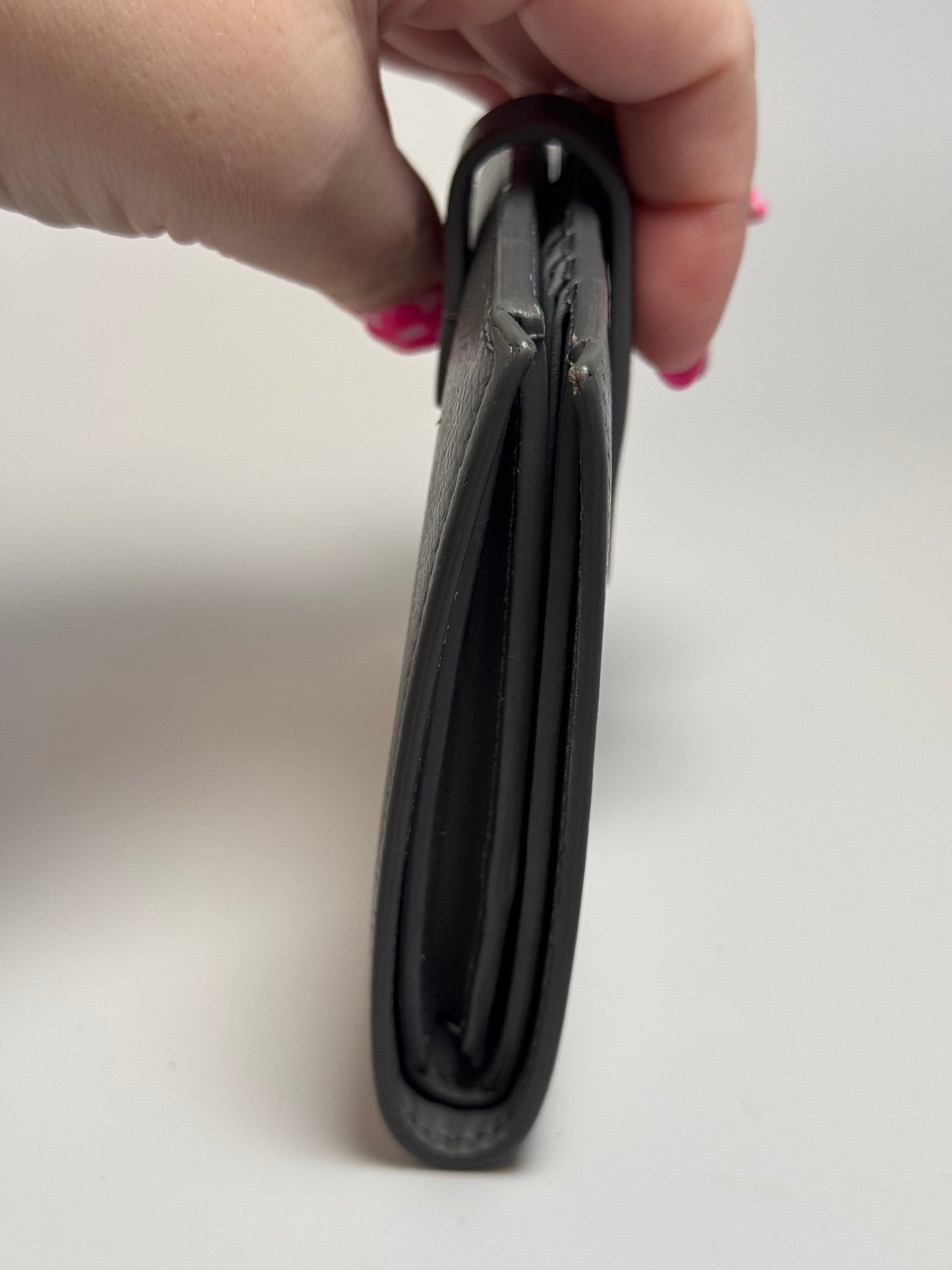 Céline Medium Long Strap Wallet – Grey Grained Leather – Made in Italy