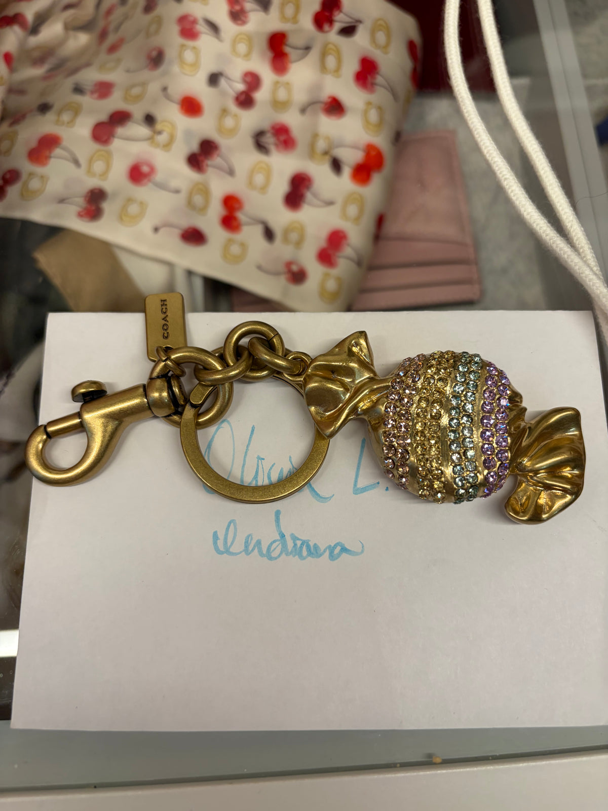 Coach Rainbow Crystal Candy Bag Charm