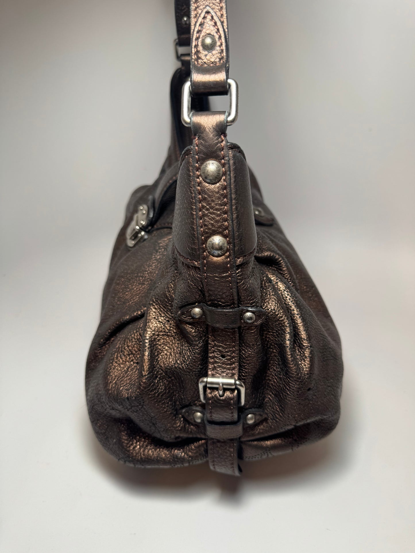 Louis Vuitton Mahina XS Mordore Metallic Bronze Leather 2Way Shoulder Bag/Crossbody