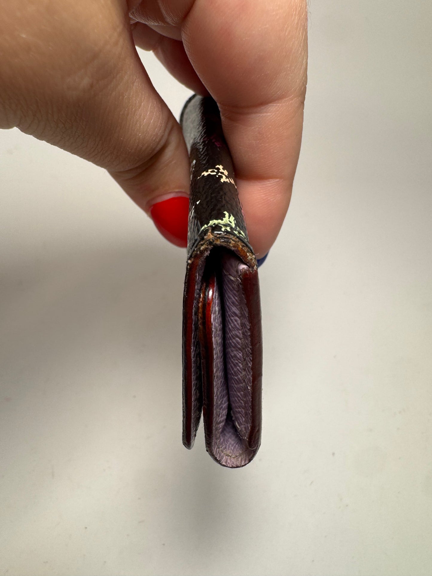 Louis Vuitton Black Multicolor Murakami 4 Key Holder w/Lilac Purple Interior