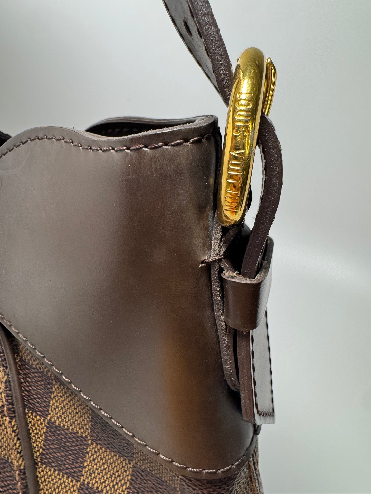 Louis Vuitton Sistina MM Damier Ebene Pleated Shoulder Bag