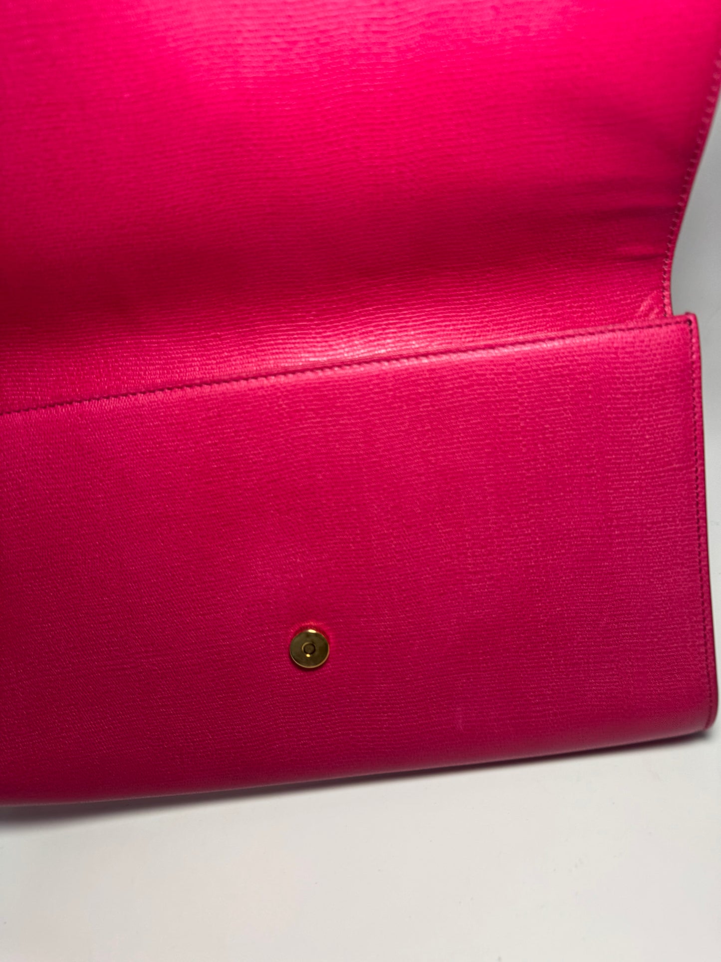 Yves Saint Laurent Hot Pink Leather Clutch