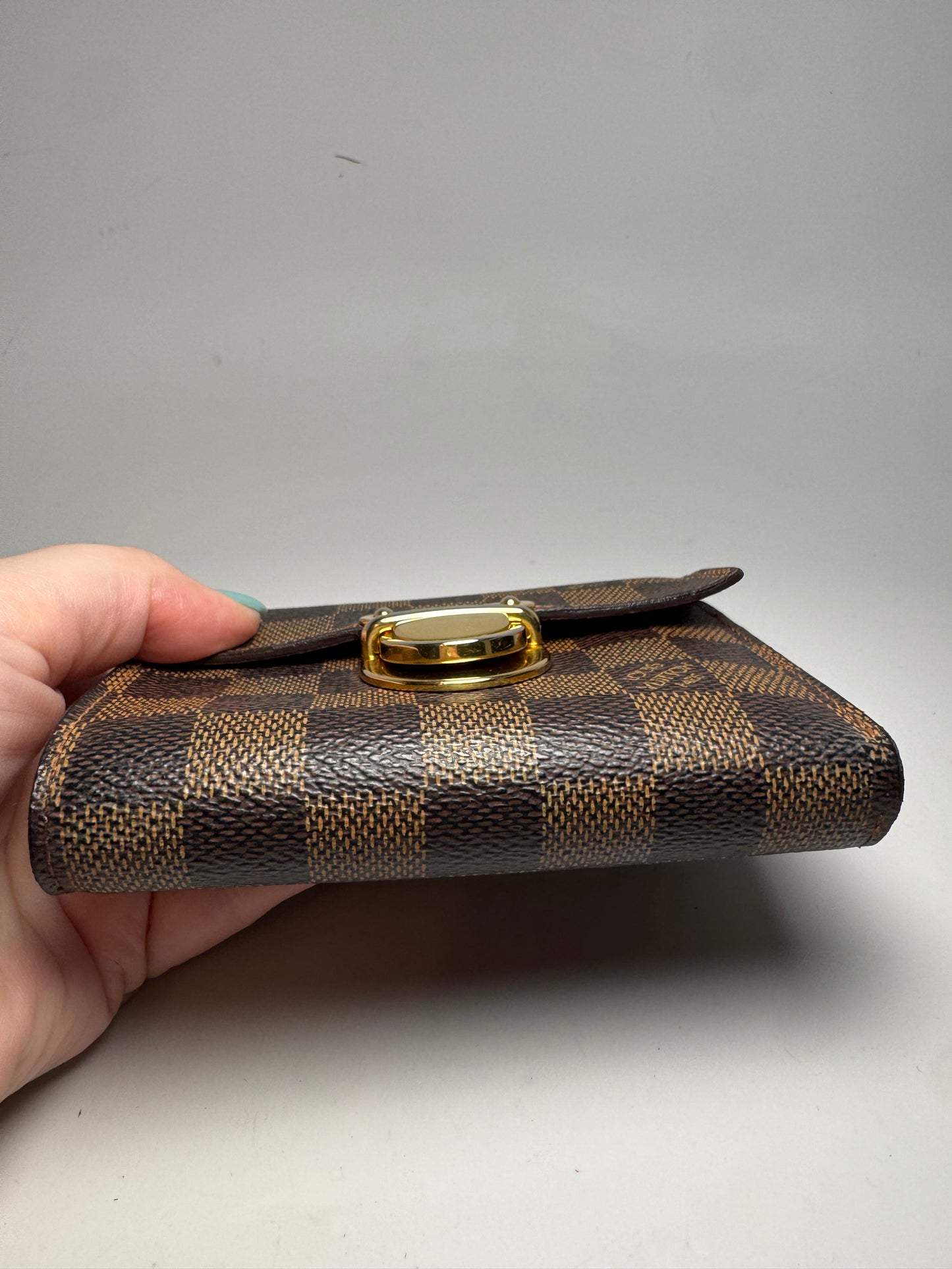 Louis Vuitton Damier Ebene Koala Wallet w/Red Interior (Unisex)