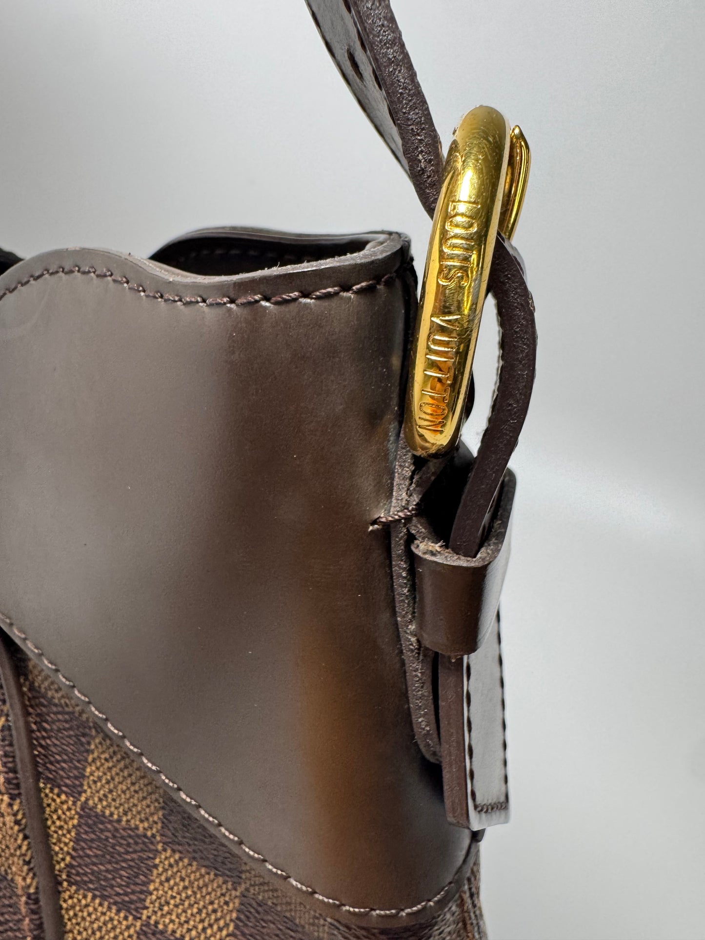 Louis Vuitton Sistina MM Damier Ebene Pleated Shoulder Bag