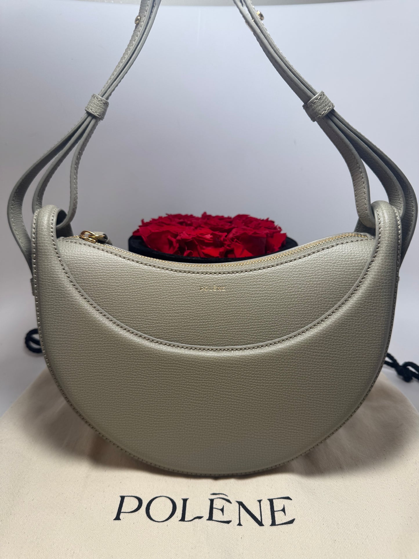 Polène Numero Dix Textured Taupe Crossbody/Shoulder Bag