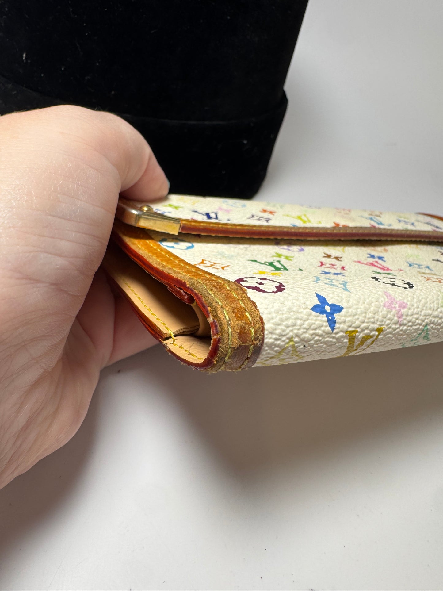 Louis Vuitton Porte Tressor Trifold White Multicolor Monogram Wallet