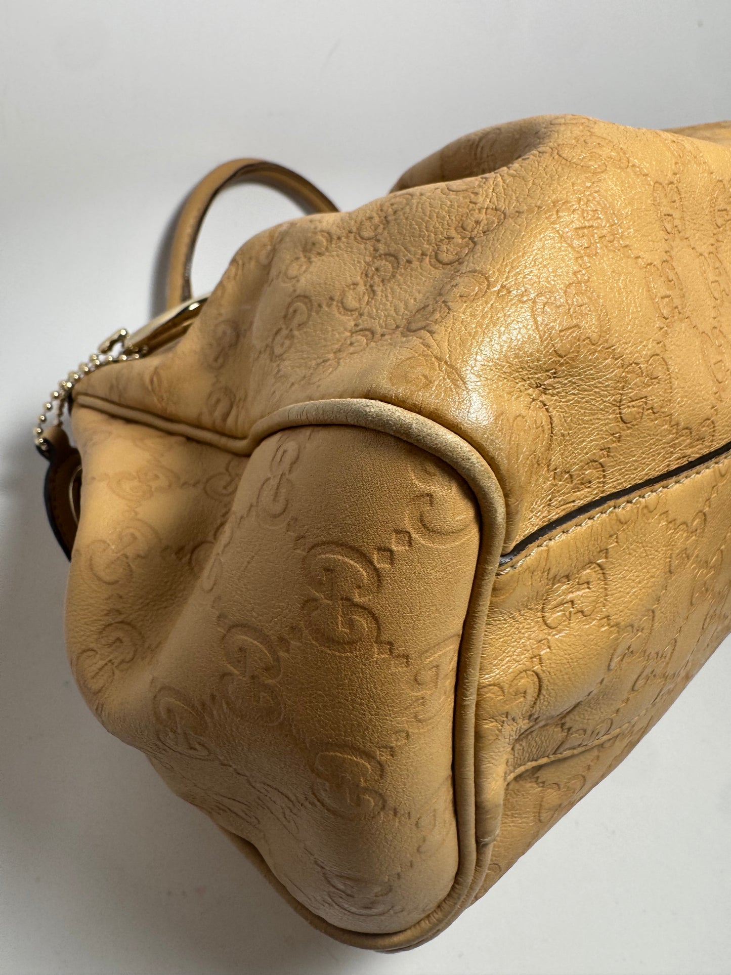 Gucci Sukey Tote Guccissima Leather Hand Bag Beige/Tan