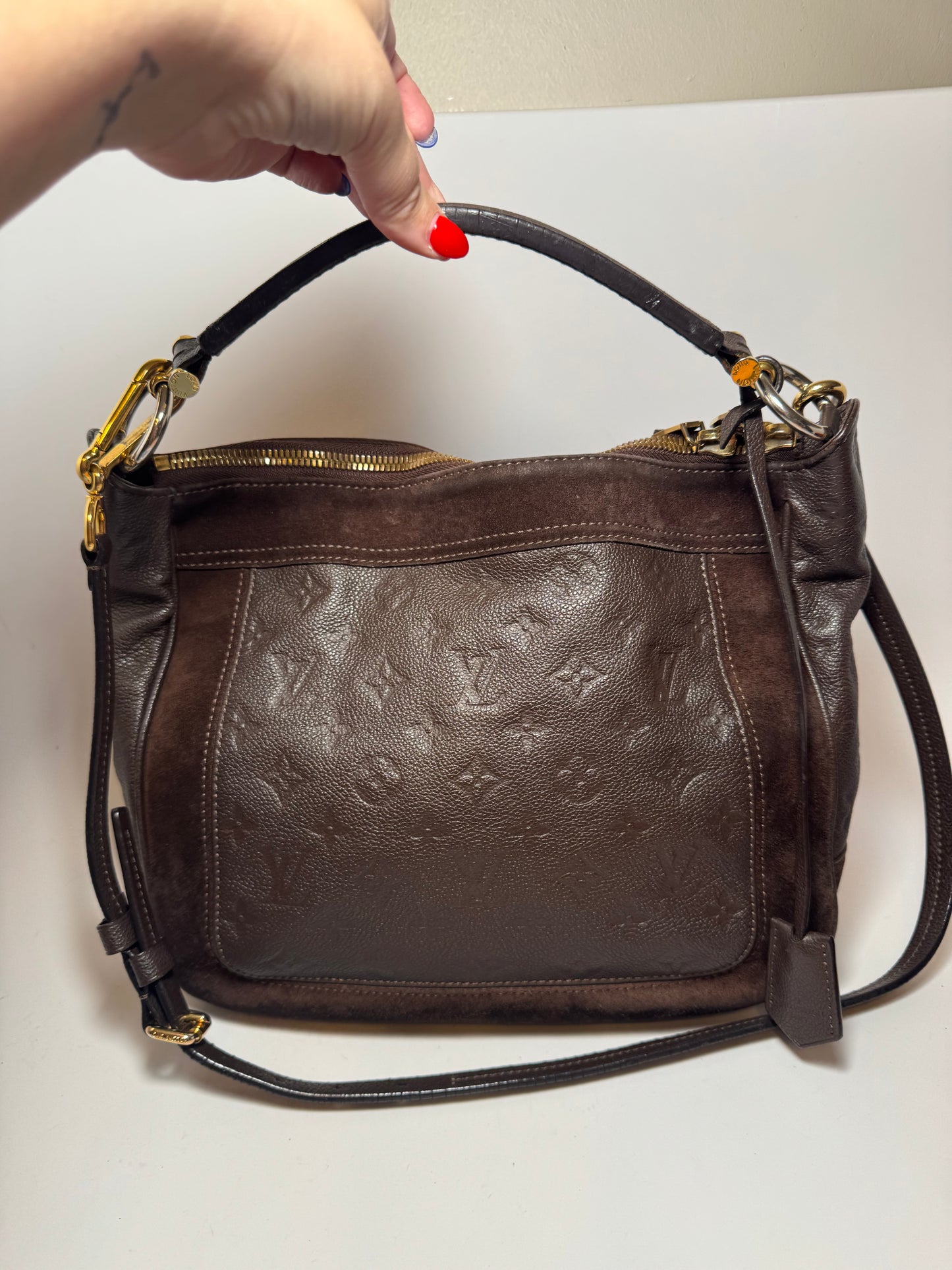 Louis Vuitton Audacieuse PM Chocolat Monogram Empreinte Leather Bag