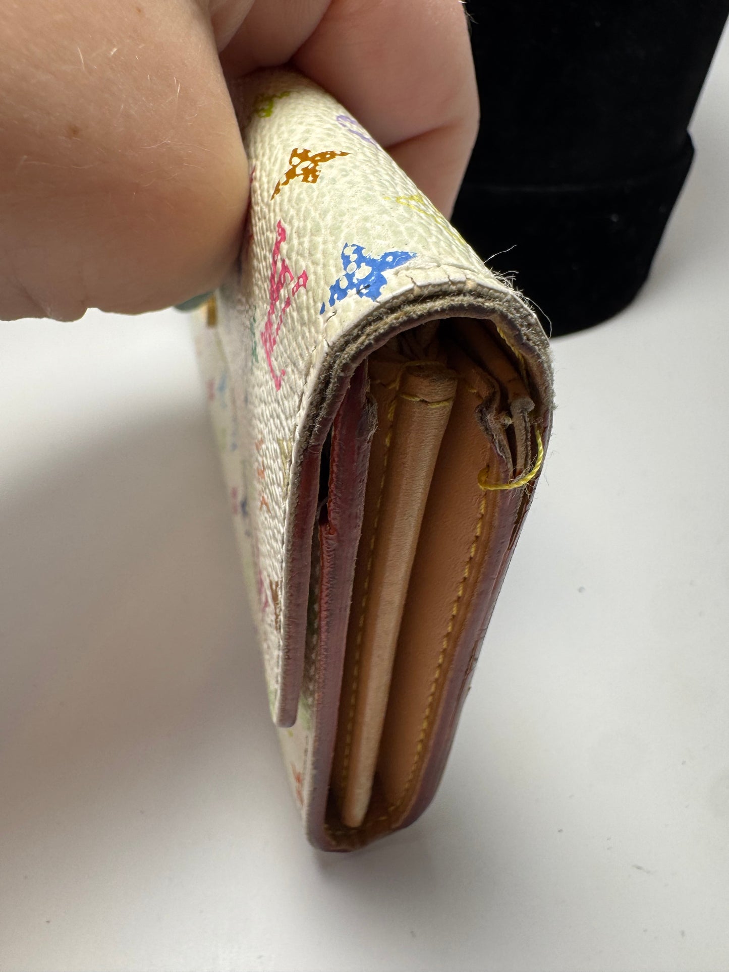 Louis Vuitton Sarah White Multicolor Wallet- FAIR condition