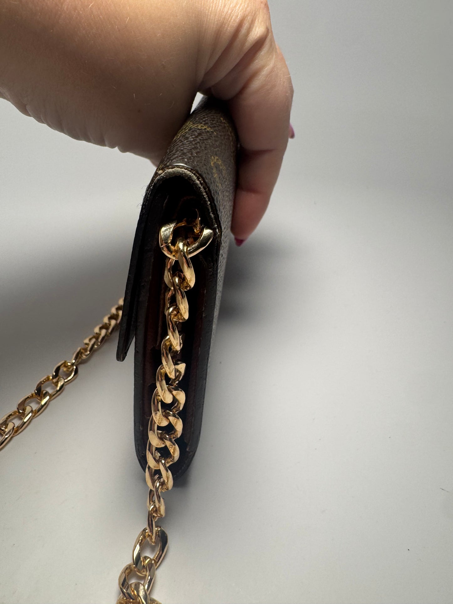 Louis Vuitton Porte Monnaie Tresor Wallet Monogram Wallet on Chain- Made in USA 1995