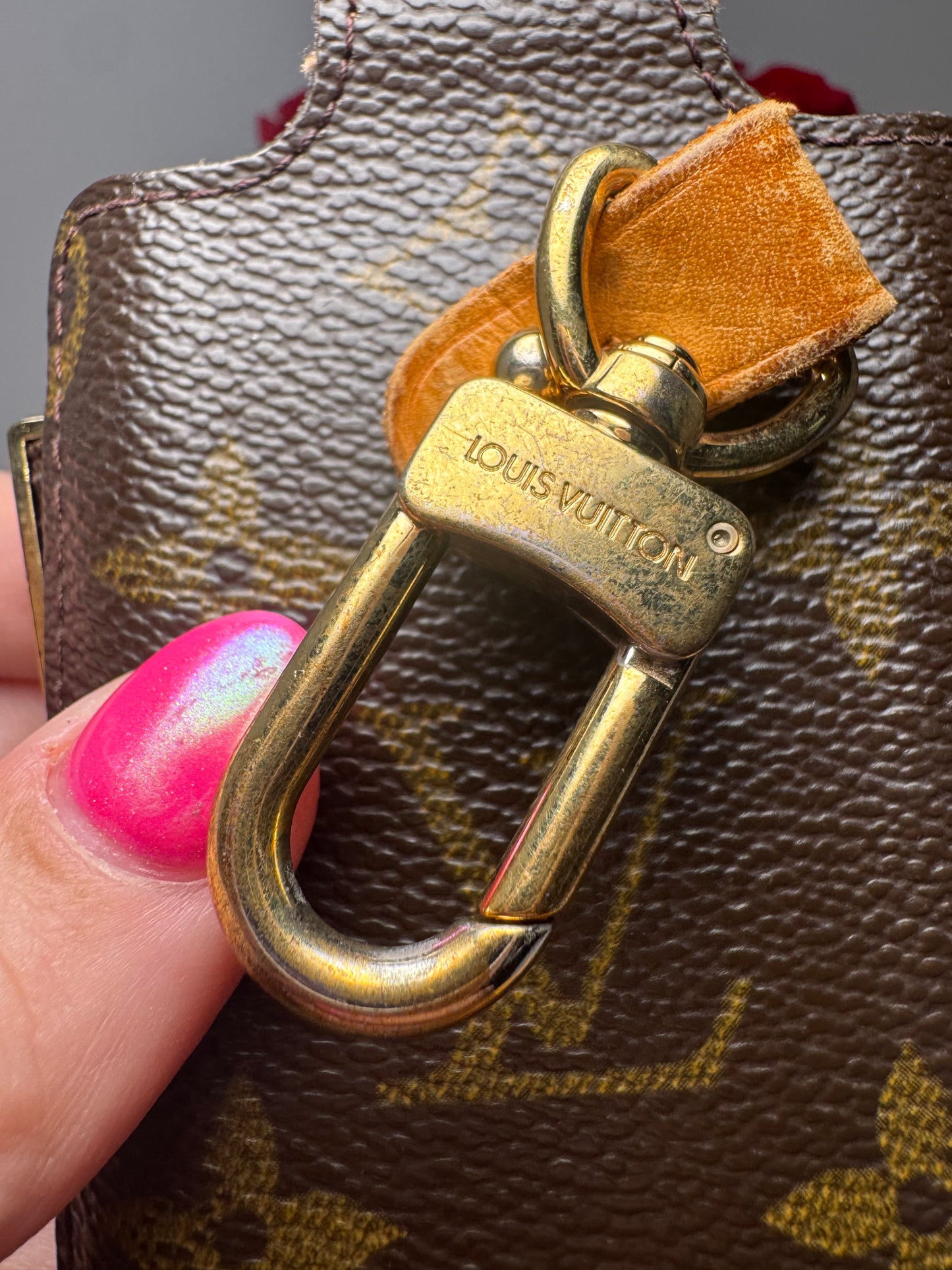 Louis Vuitton Vintage Monogram Phone Case/Holder w/Key Clip