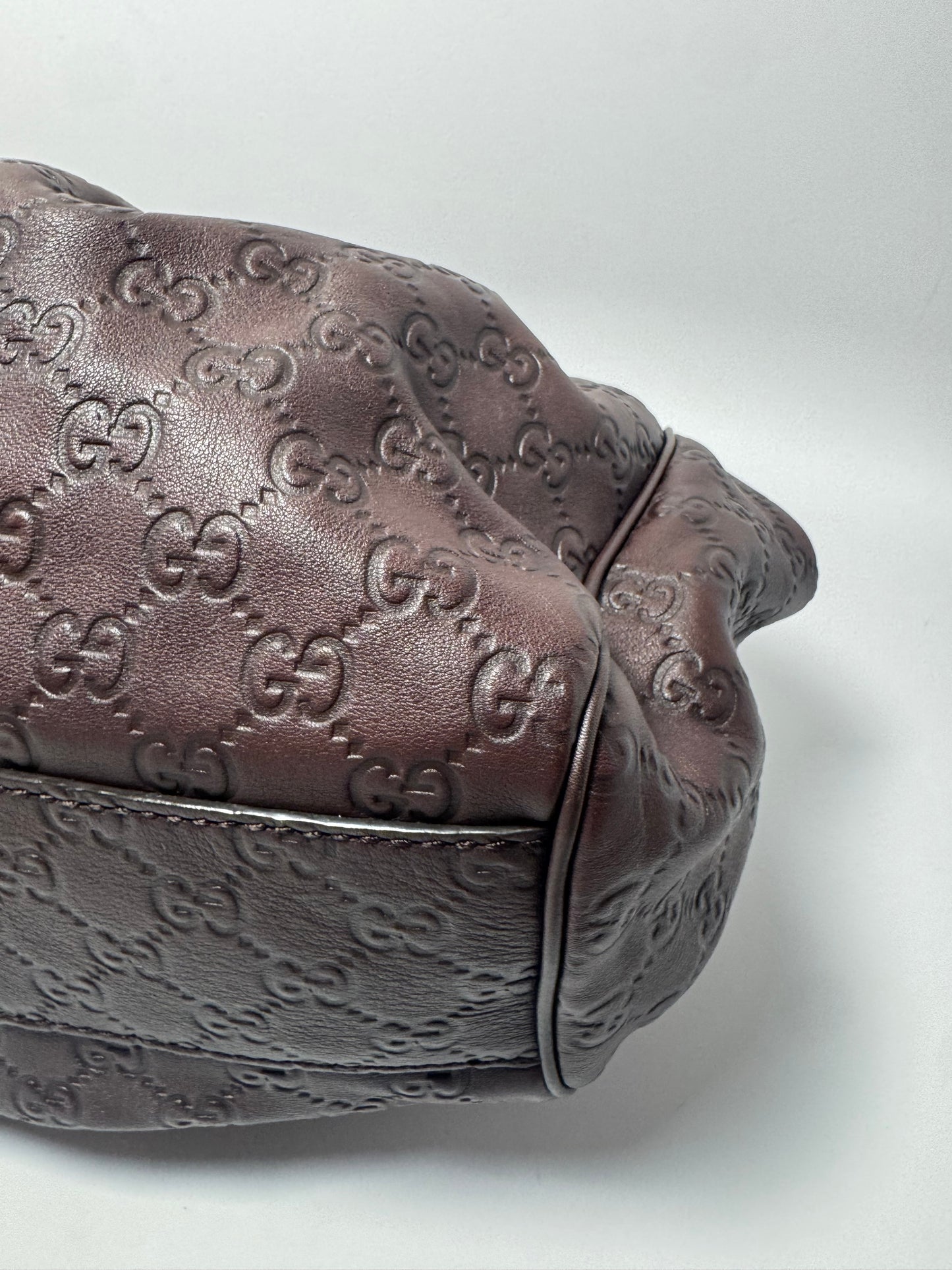 Gucci Sukey Tote Guccissima Leather Hand Bag Walnut Brown