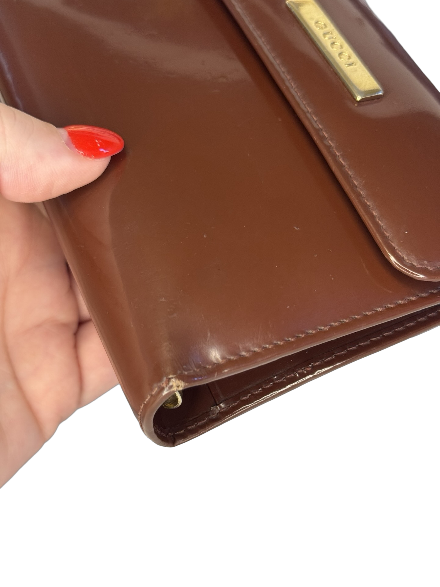 Gucci Mini Agenda Planner/Wallet GUC Red Burgundy Leather Vintage Designer