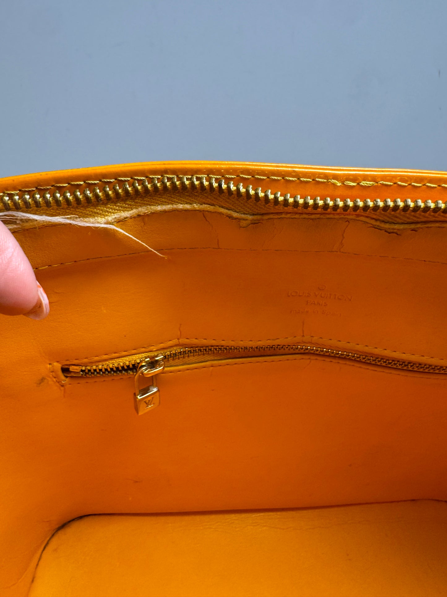 Louis Vuitton Sunset Orange Vernis Monogram Houston Tote