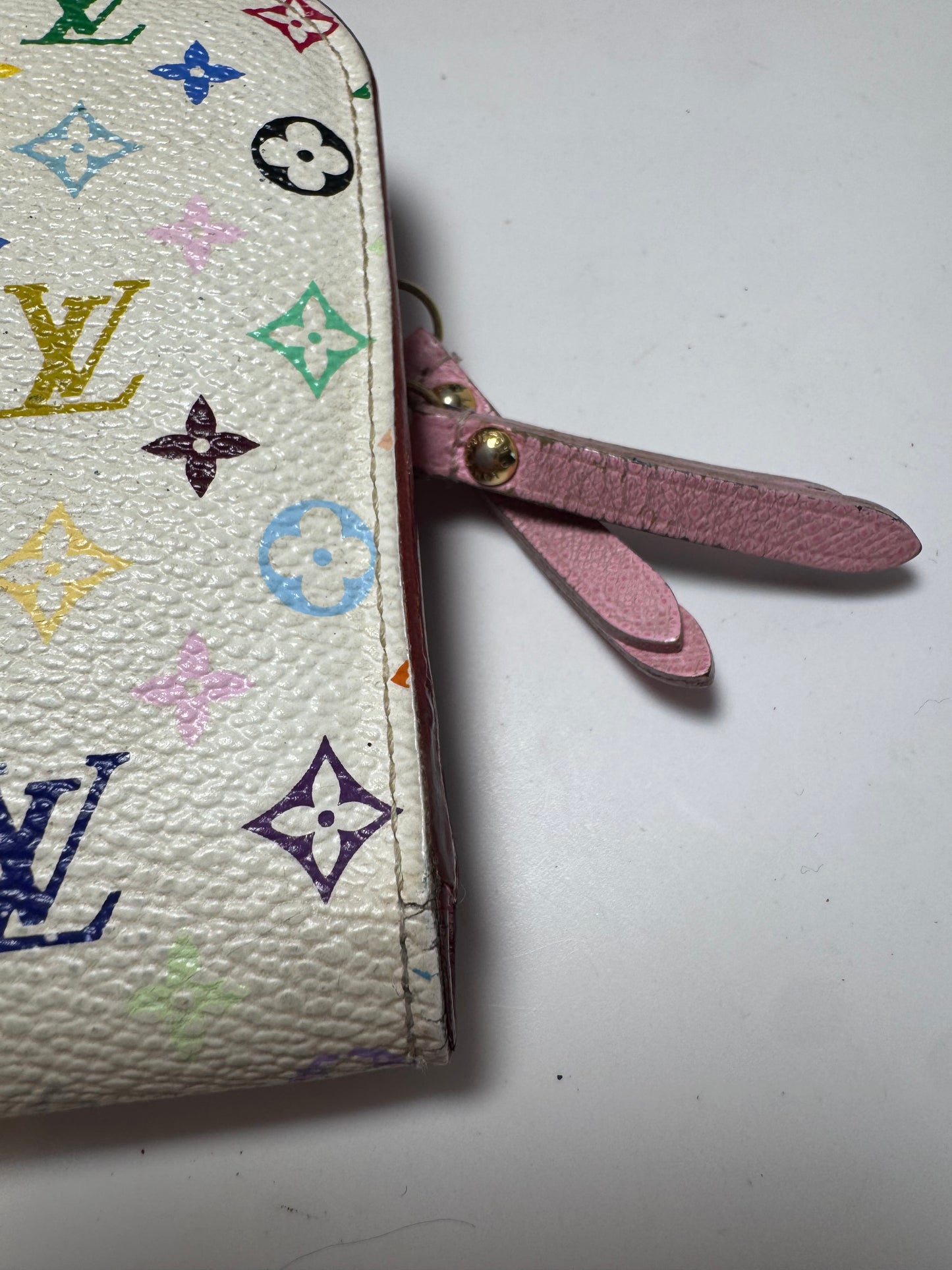Louis Vuitton Insolite White Multicolor Murakami Wallet on Chain/Wristlet