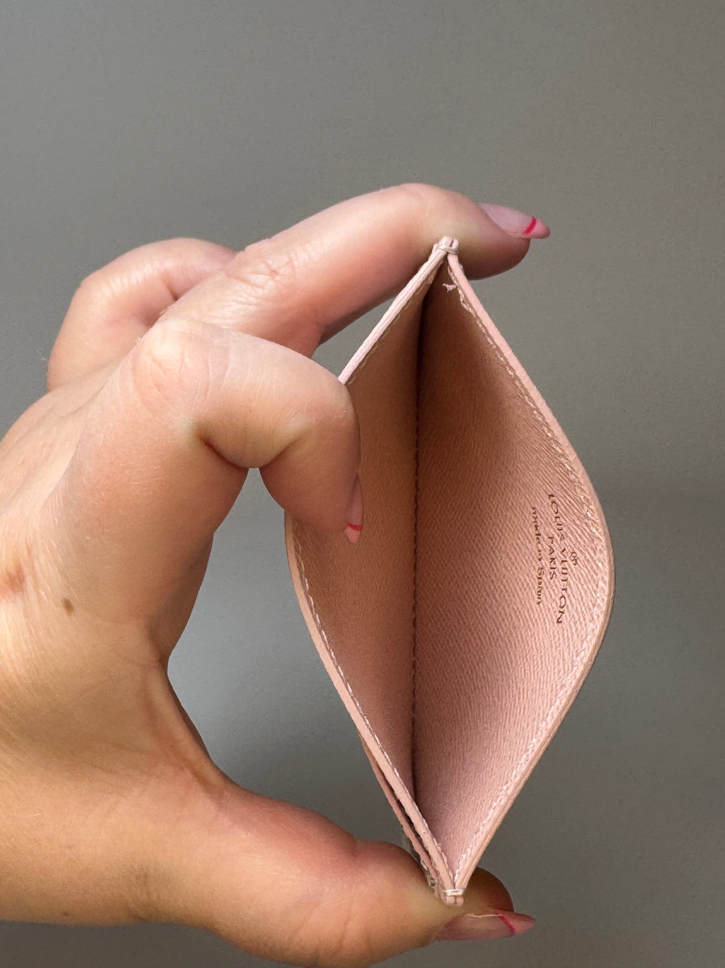 Louis Vuitton Damier Azur Card Holder w/Ballerine Pink