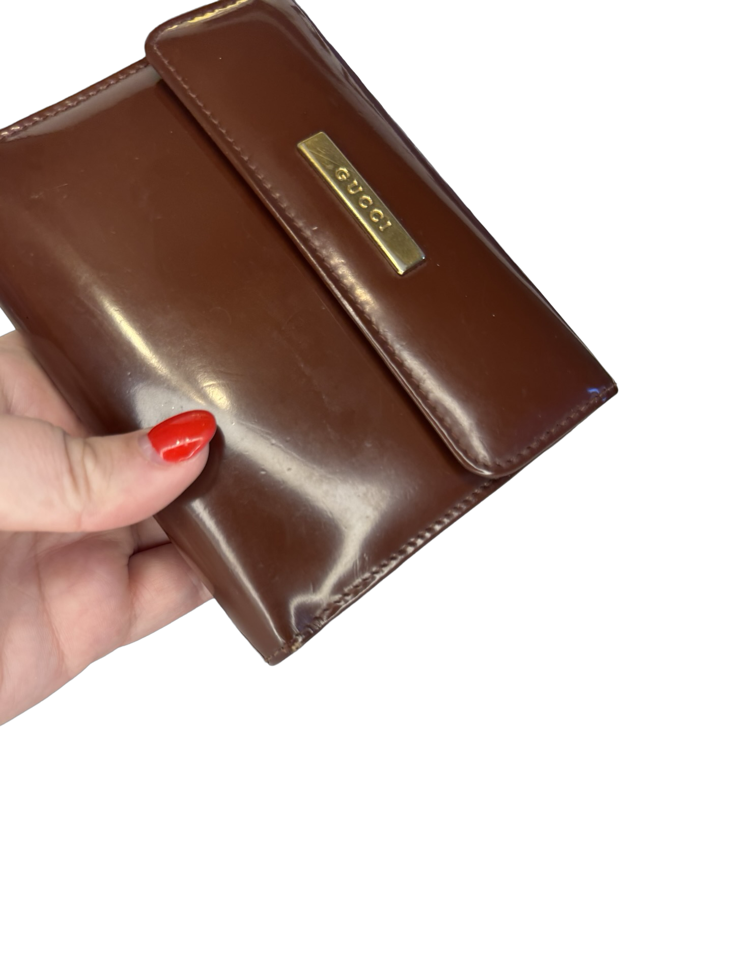 Gucci Mini Agenda Planner/Wallet GUC Red Burgundy Leather Vintage Designer