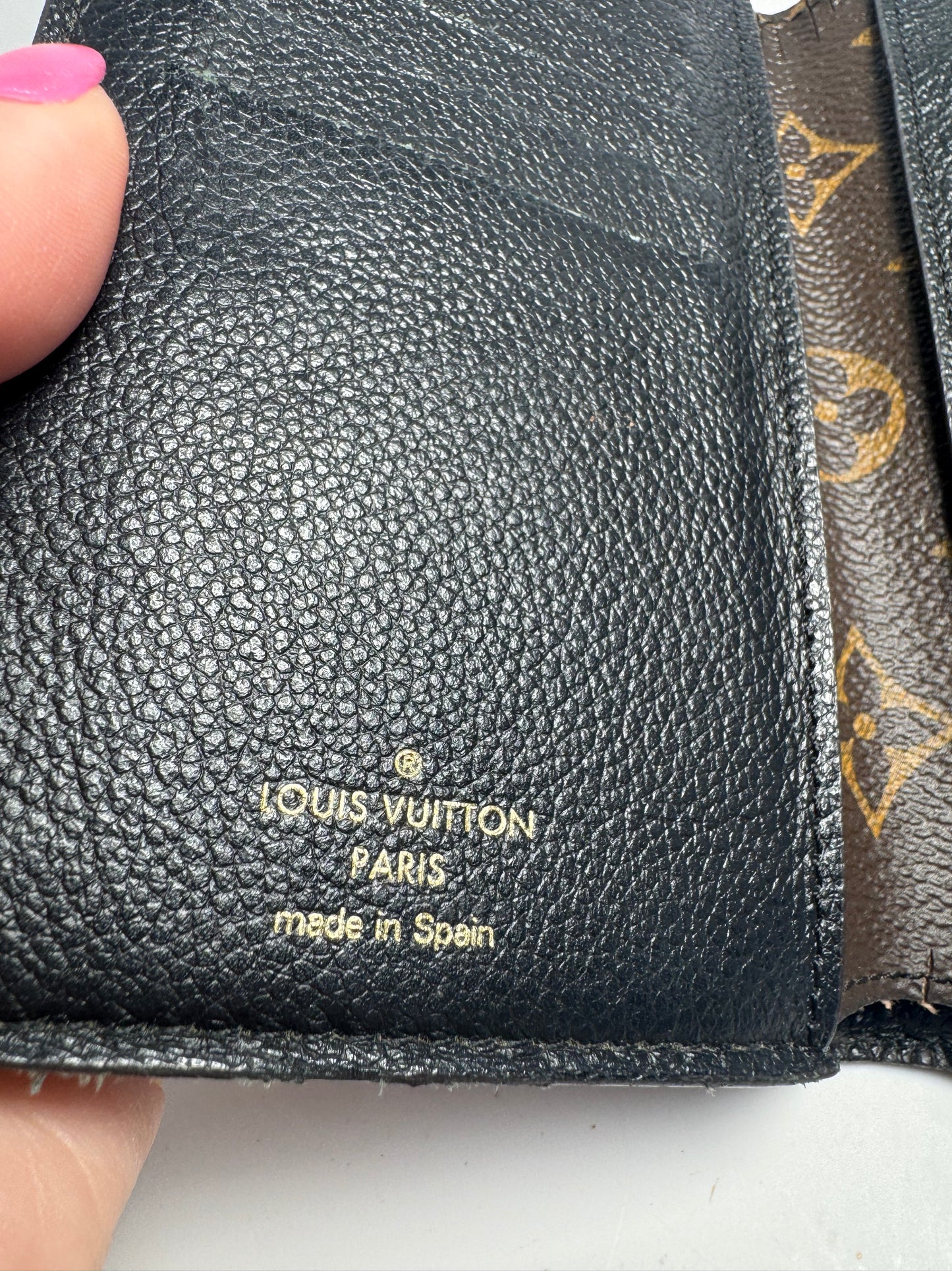 Louis Vuitton Monogram Pallas Wallet Brown Monogram & Black Leather
