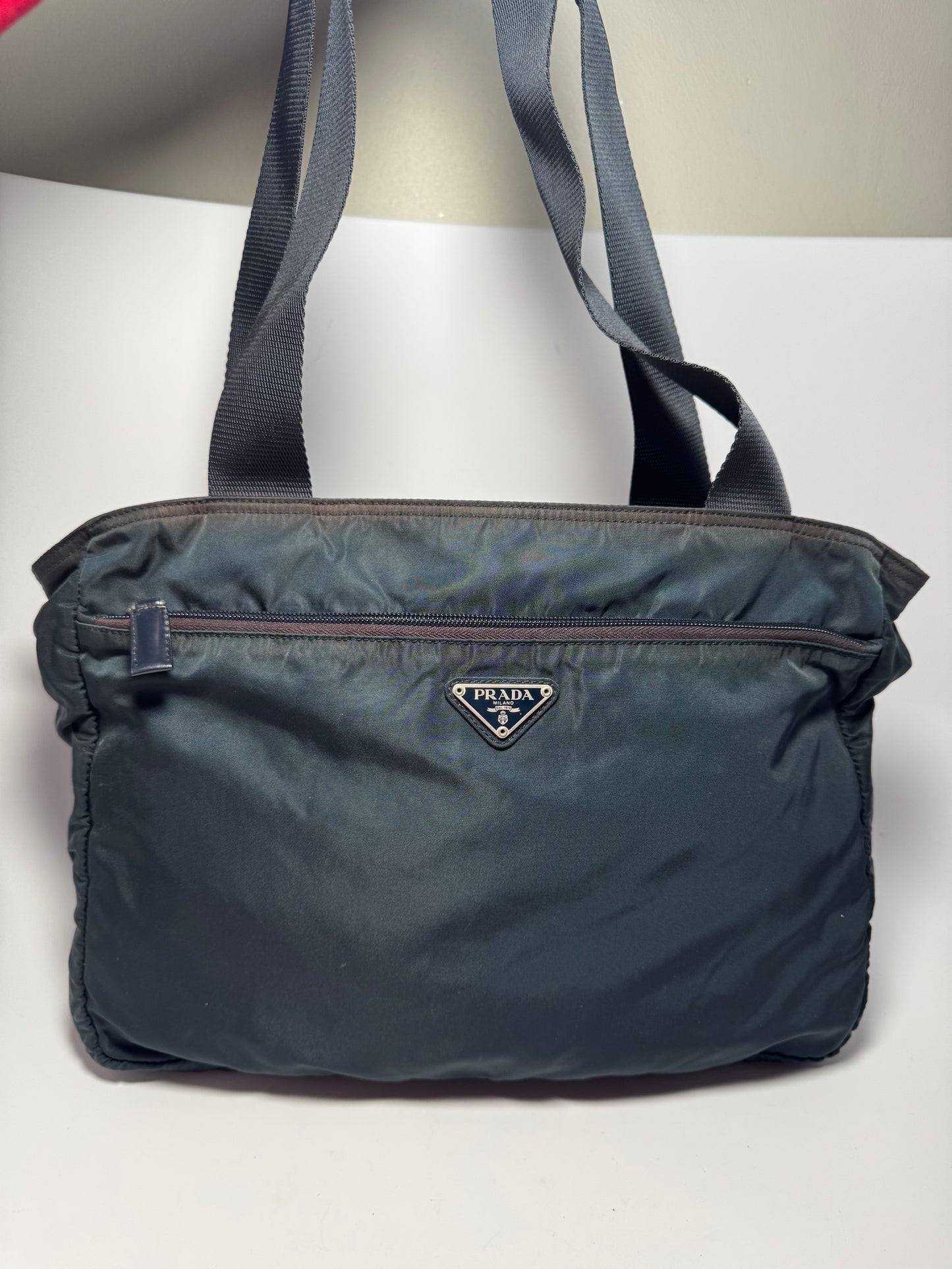 Prada Tessuto Nylon Tote – Vintage Navy Blue Designer Bag
