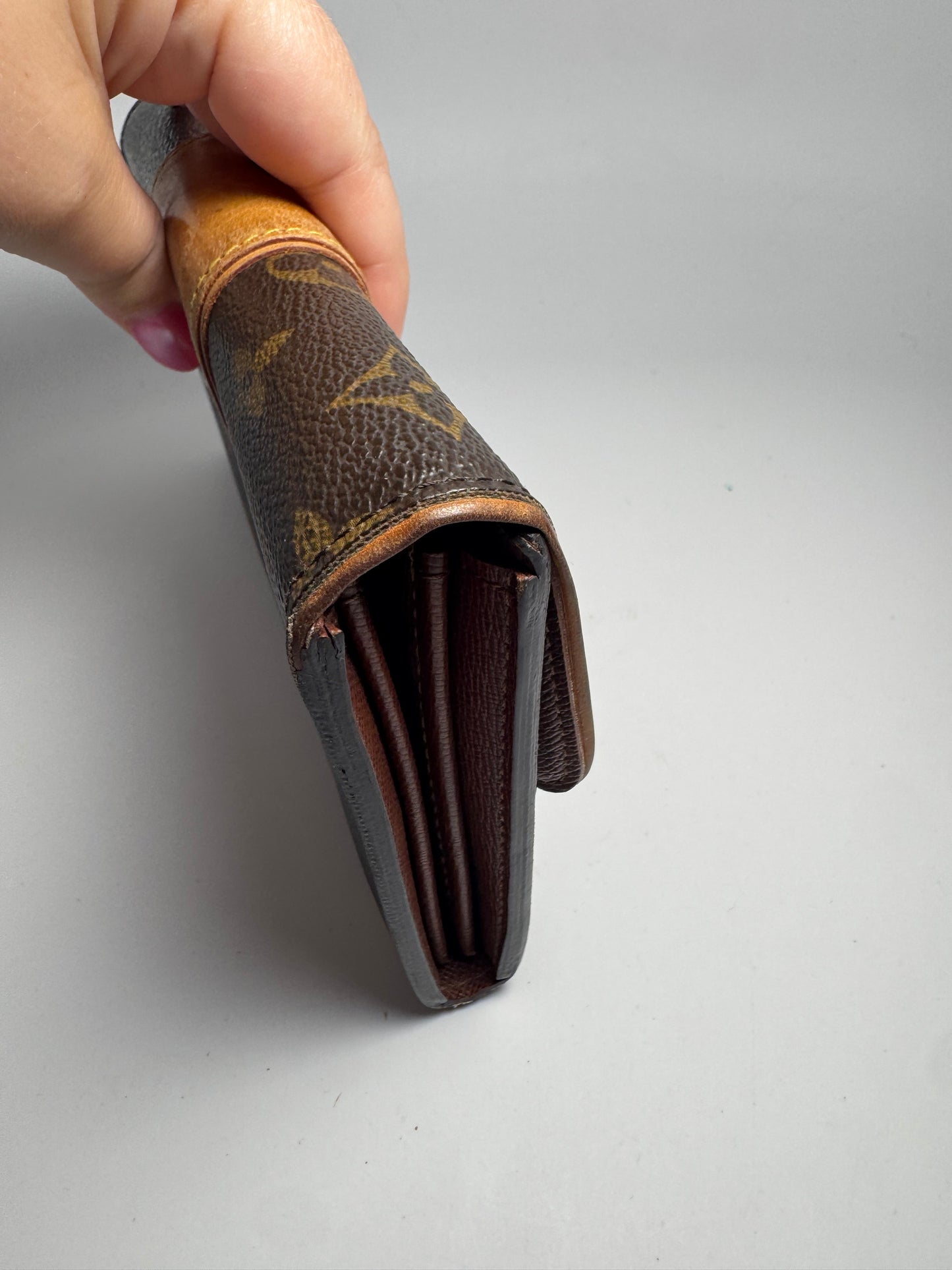 Louis Vuitton Portefeuille Boetie Wallet Turn Lock Closure Monogram & Vachetta Leather Made in Spain in 2010