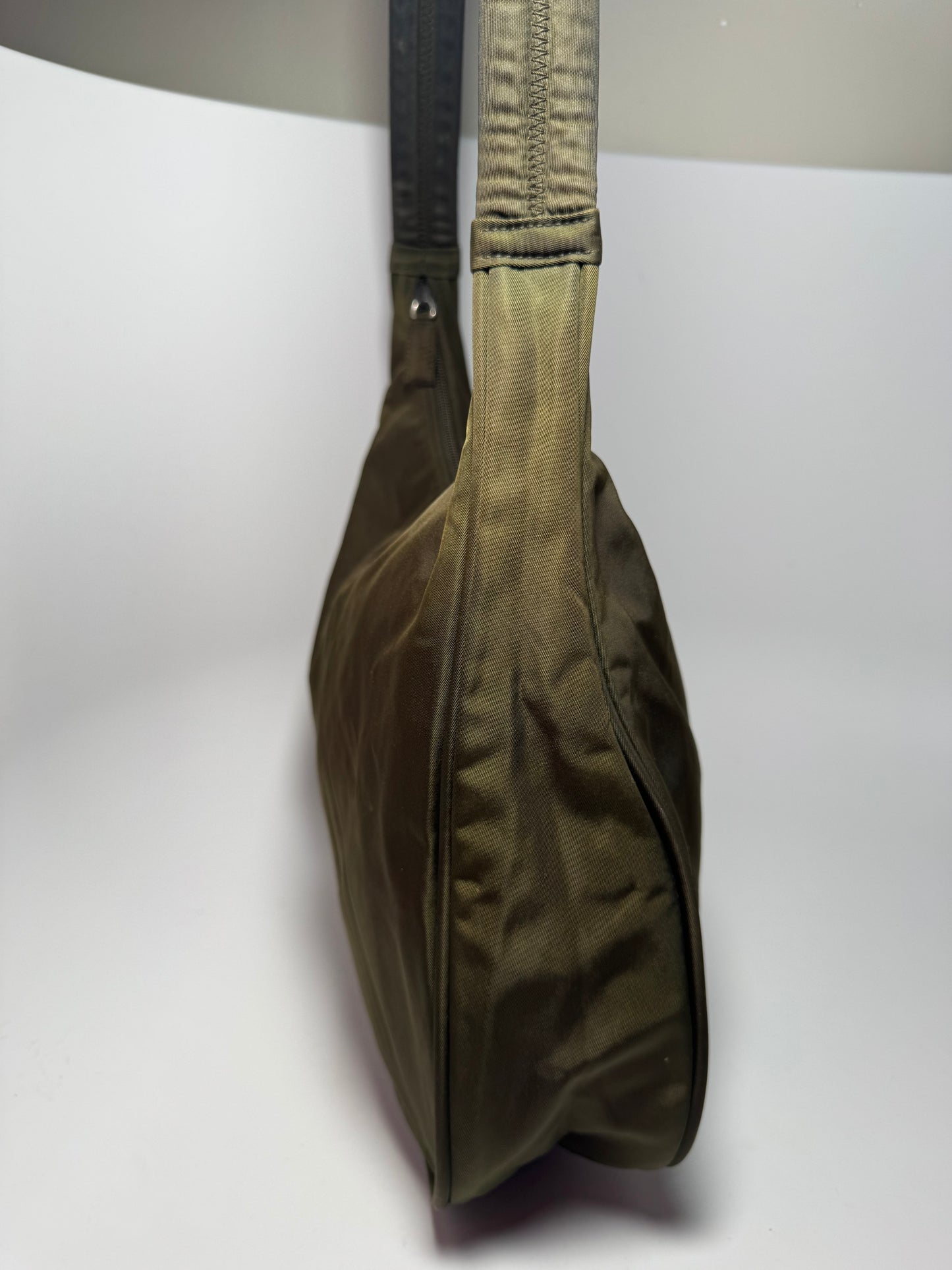 Prada Olive Green Nylon Shoulder Bag