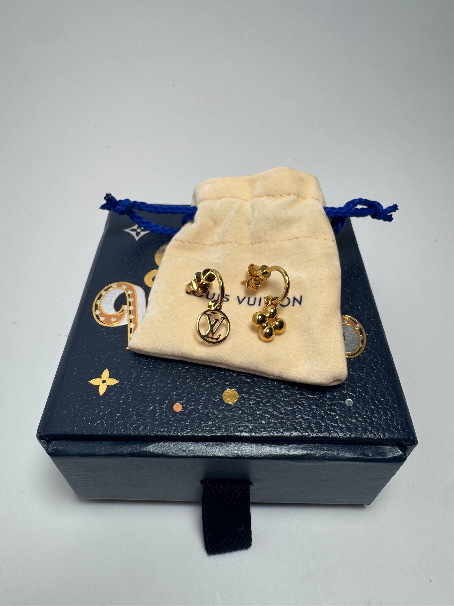 Louis Vuitton Blooming Earrings – Gold Metal – Limited Edition Box & Dust Bag