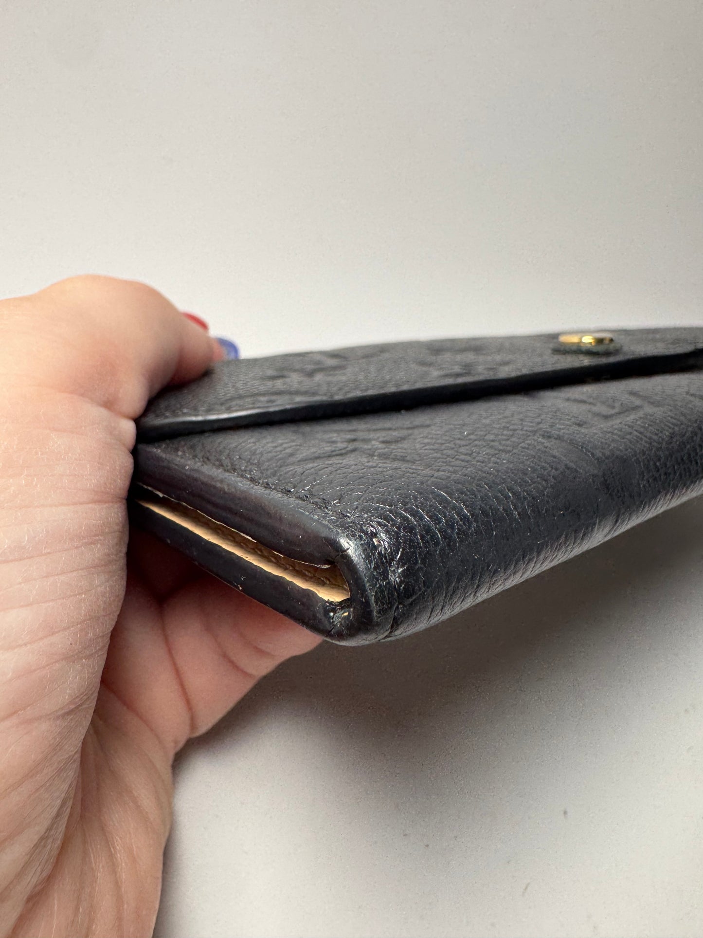 Louis Vuitton Emilie Empriente Wallet Black Leather