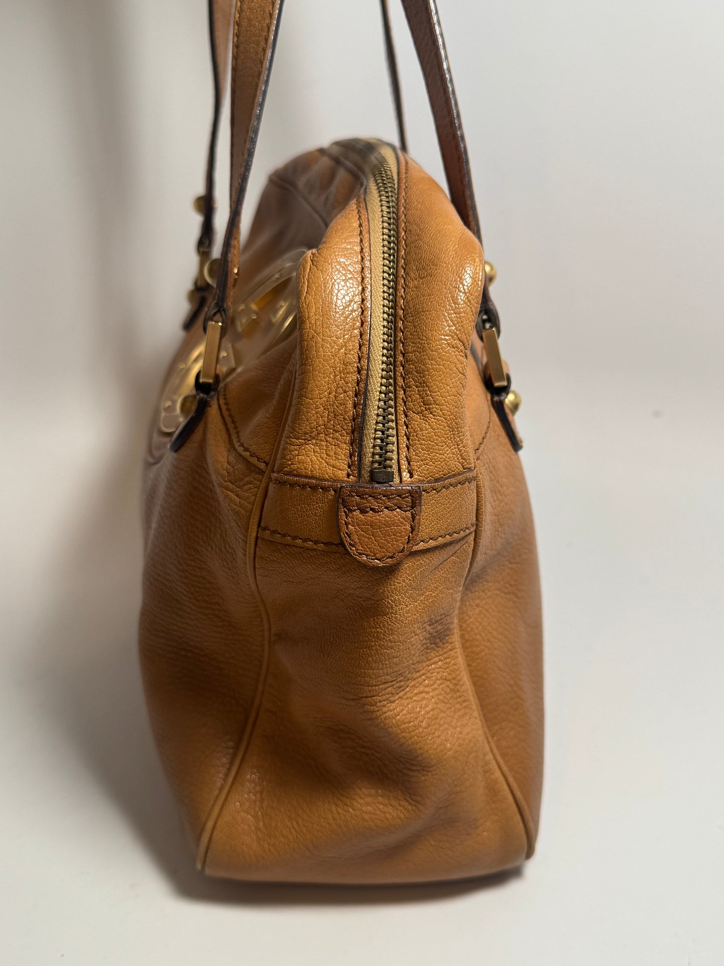 Gucci Blondie Studded Shoulder Bag Leather