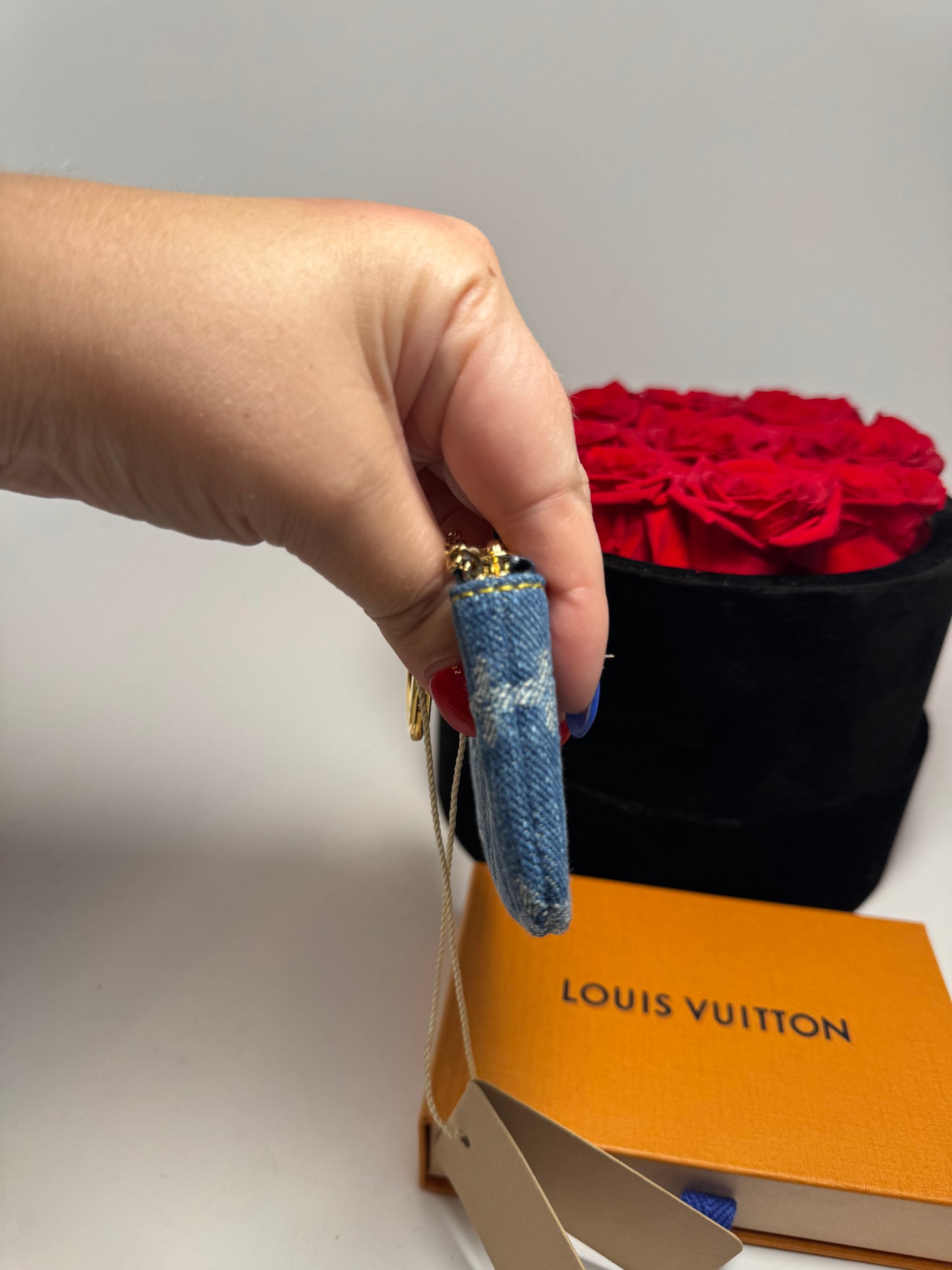 Louis Vuitton x TM Denim Cherry Key Pouch NEW w/COA