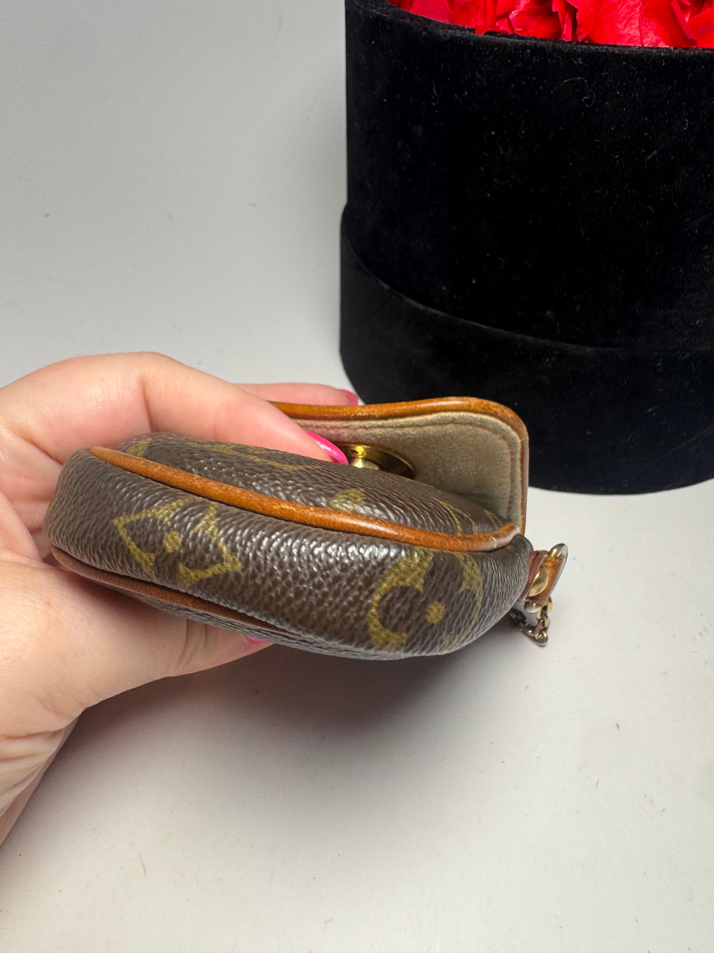 Louis Vuitton Tikal Pouch w/Key Cles Turn Lock Monogram Pouch