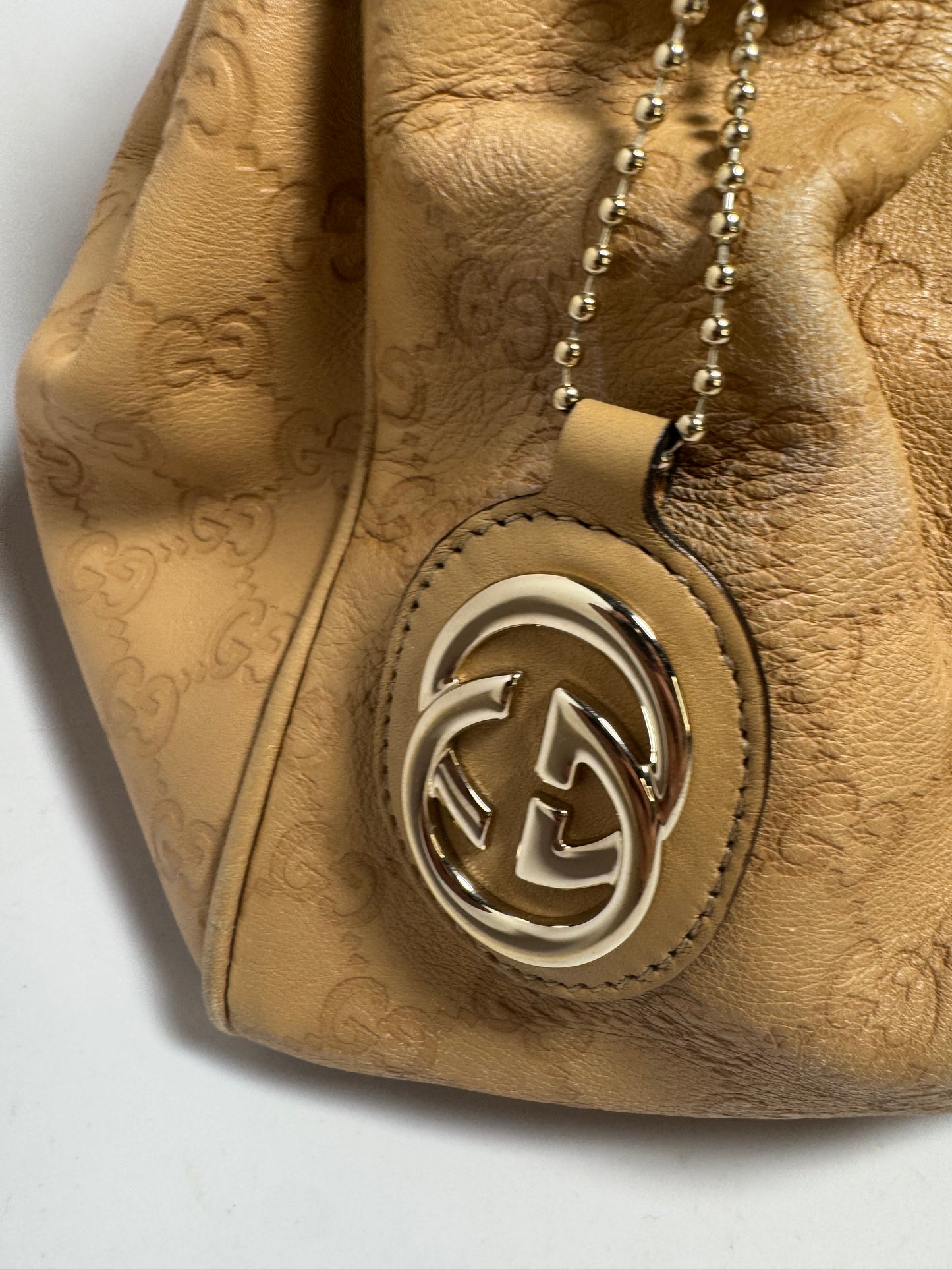 Gucci Sukey Tote Guccissima Leather Hand Bag Beige/Tan
