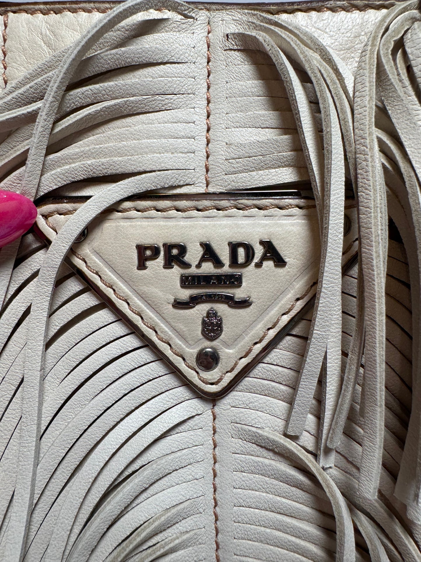 Prada Nappa Fringe Medium Tote Bag/Crossbody LIKE NEW condition w/authenticity cards & tag