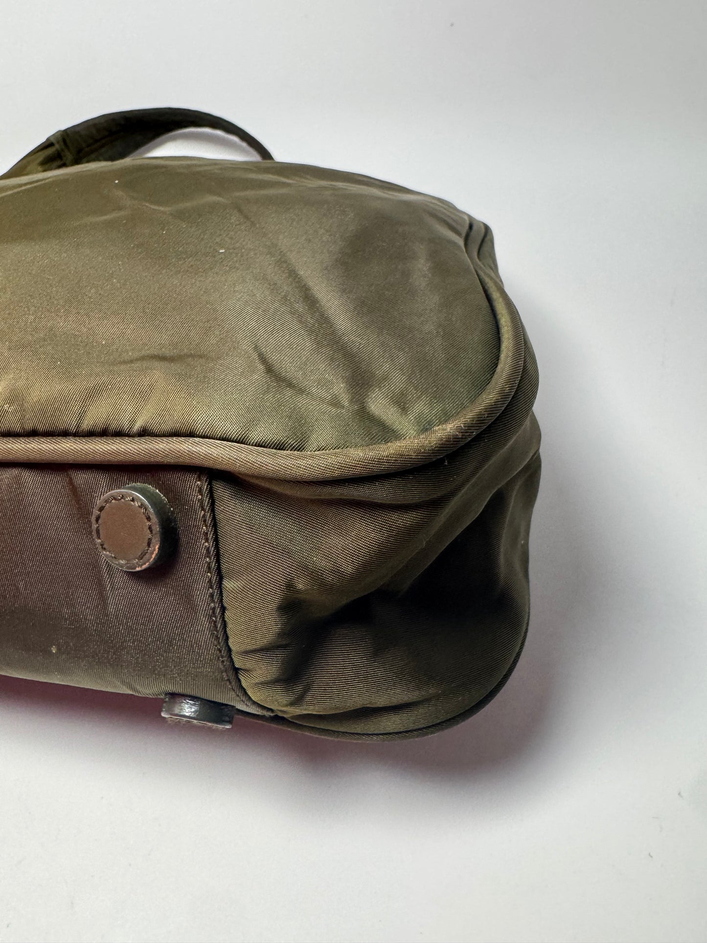 Prada Olive Green Nylon Shoulder Bag